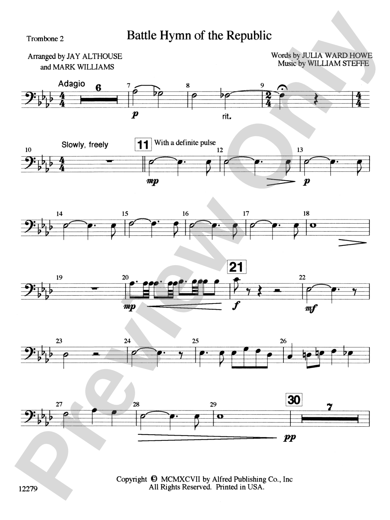 Battle Hymn of the Republic: 2nd Trombone: Choral SoundPax