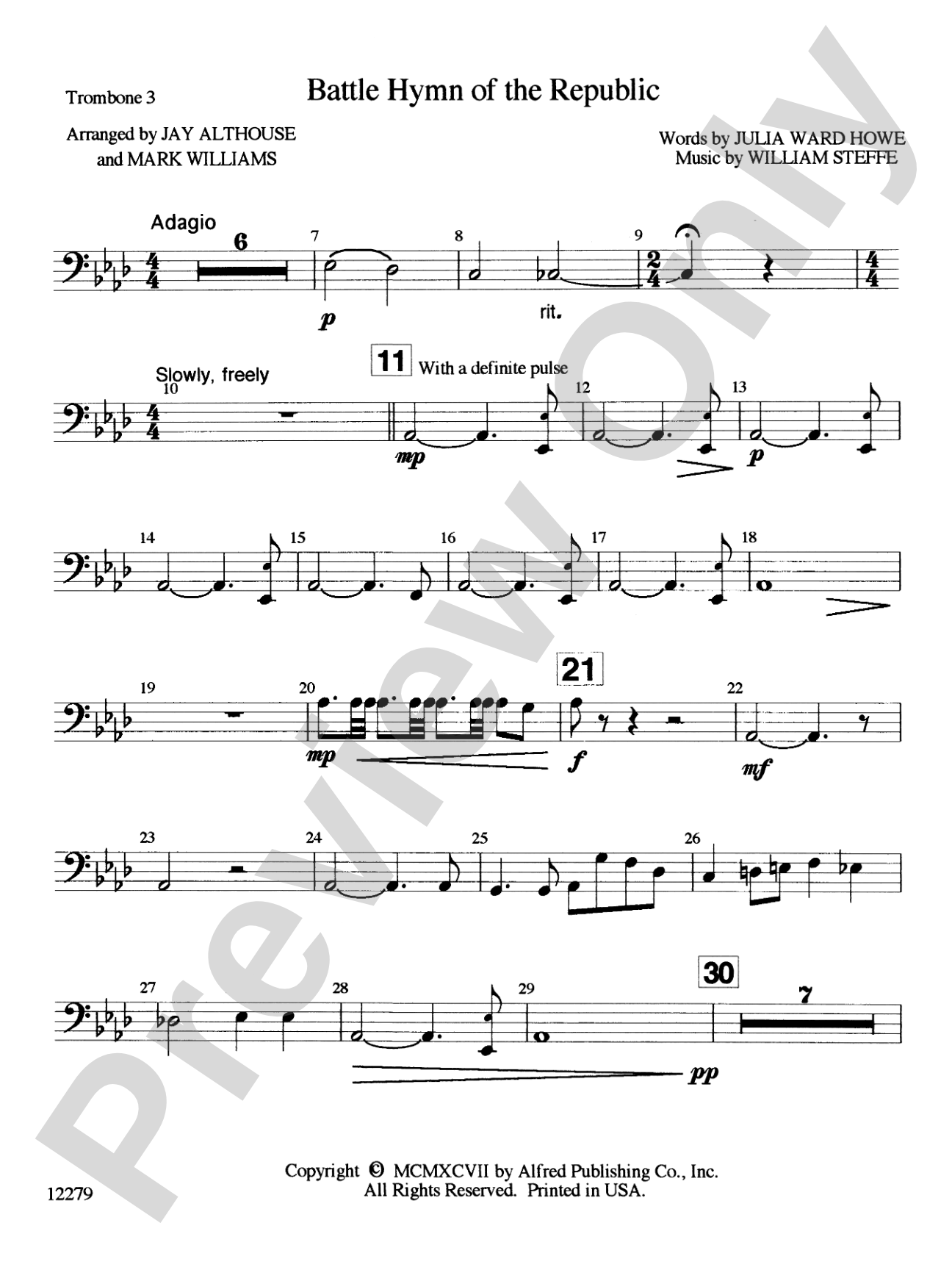 Battle Hymn of the Republic: 3rd Trombone: Choral SoundPax