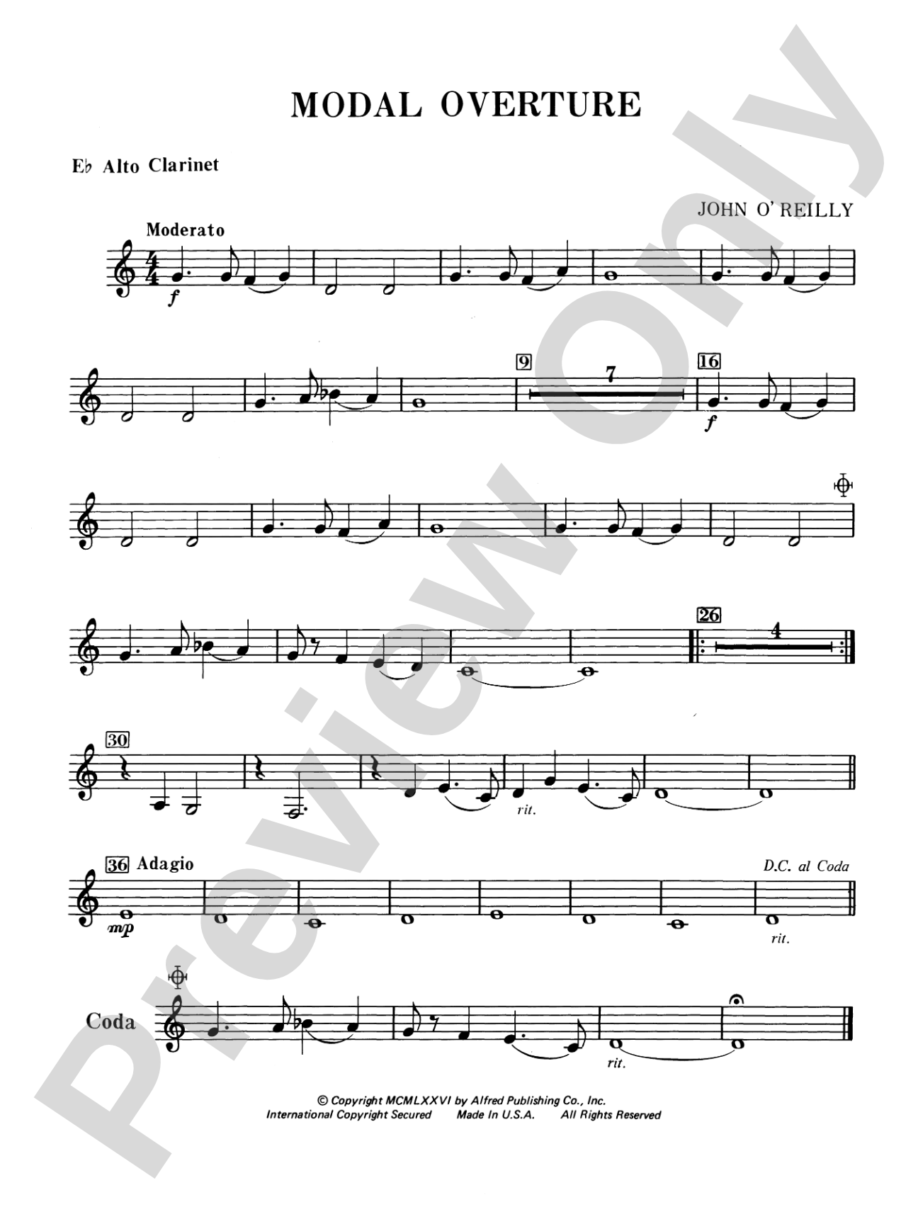 Modal Overture: E-flat Alto Clarinet