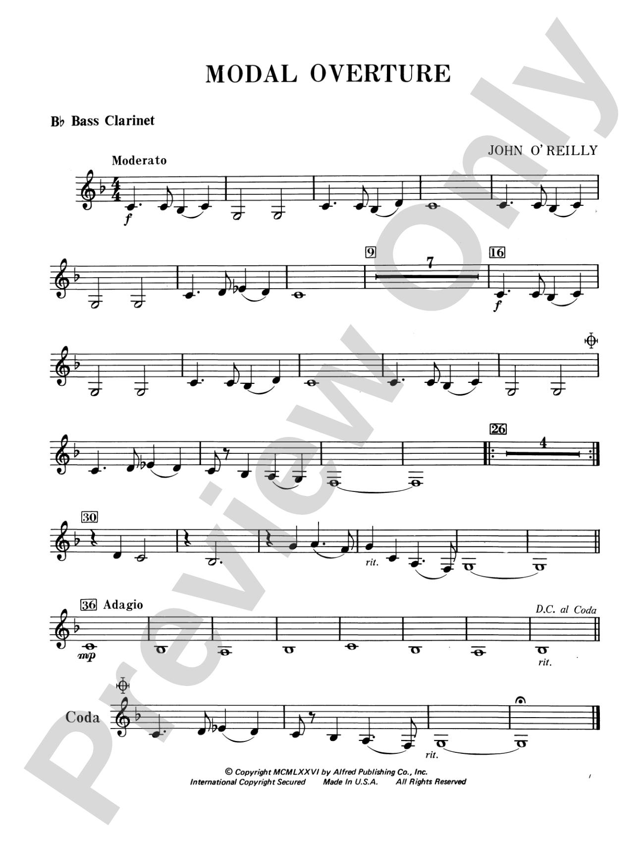 Modal Overture: B-flat Bass Clarinet