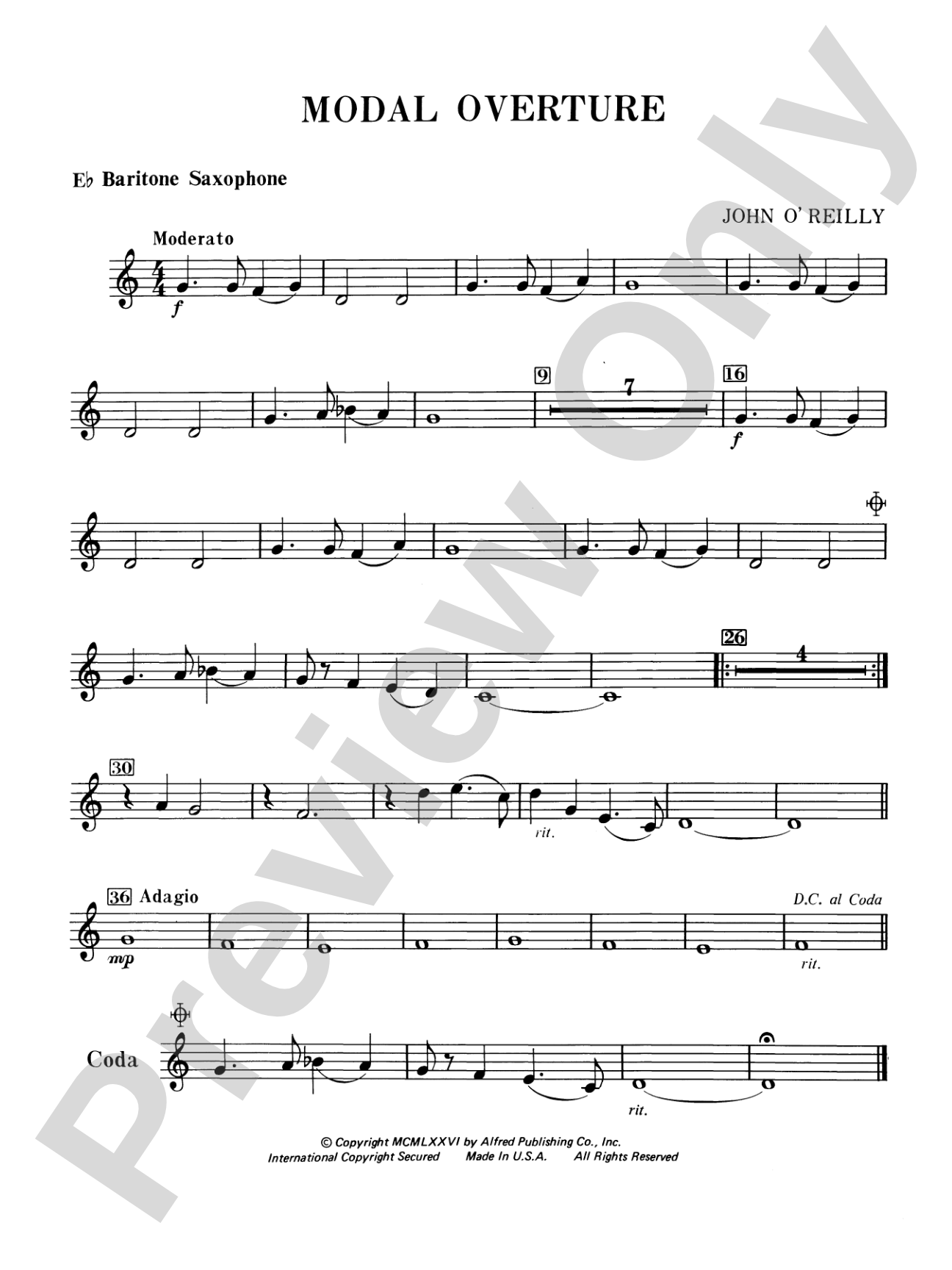 Modal Overture: E-flat Baritone Saxophone