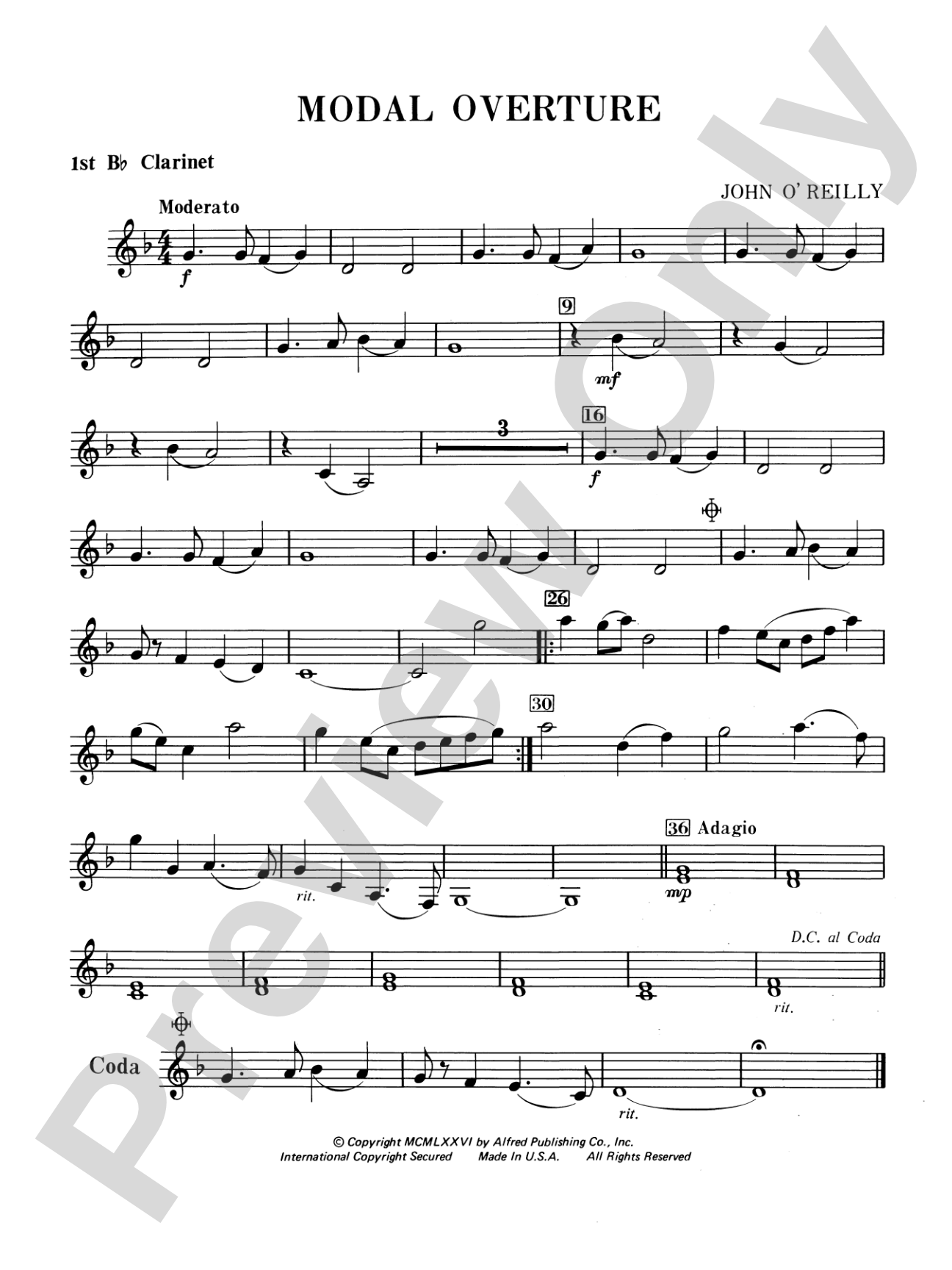 Modal Overture: 1st B-flat Clarinet