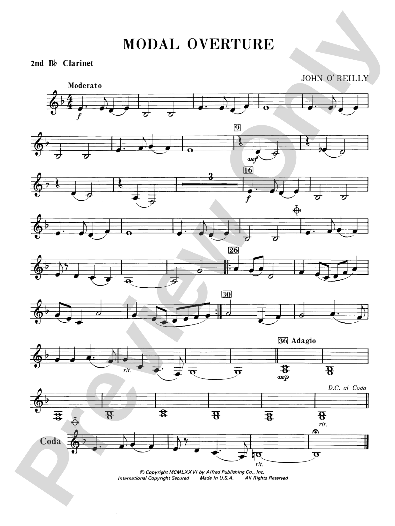 Modal Overture: 2nd B-flat Clarinet