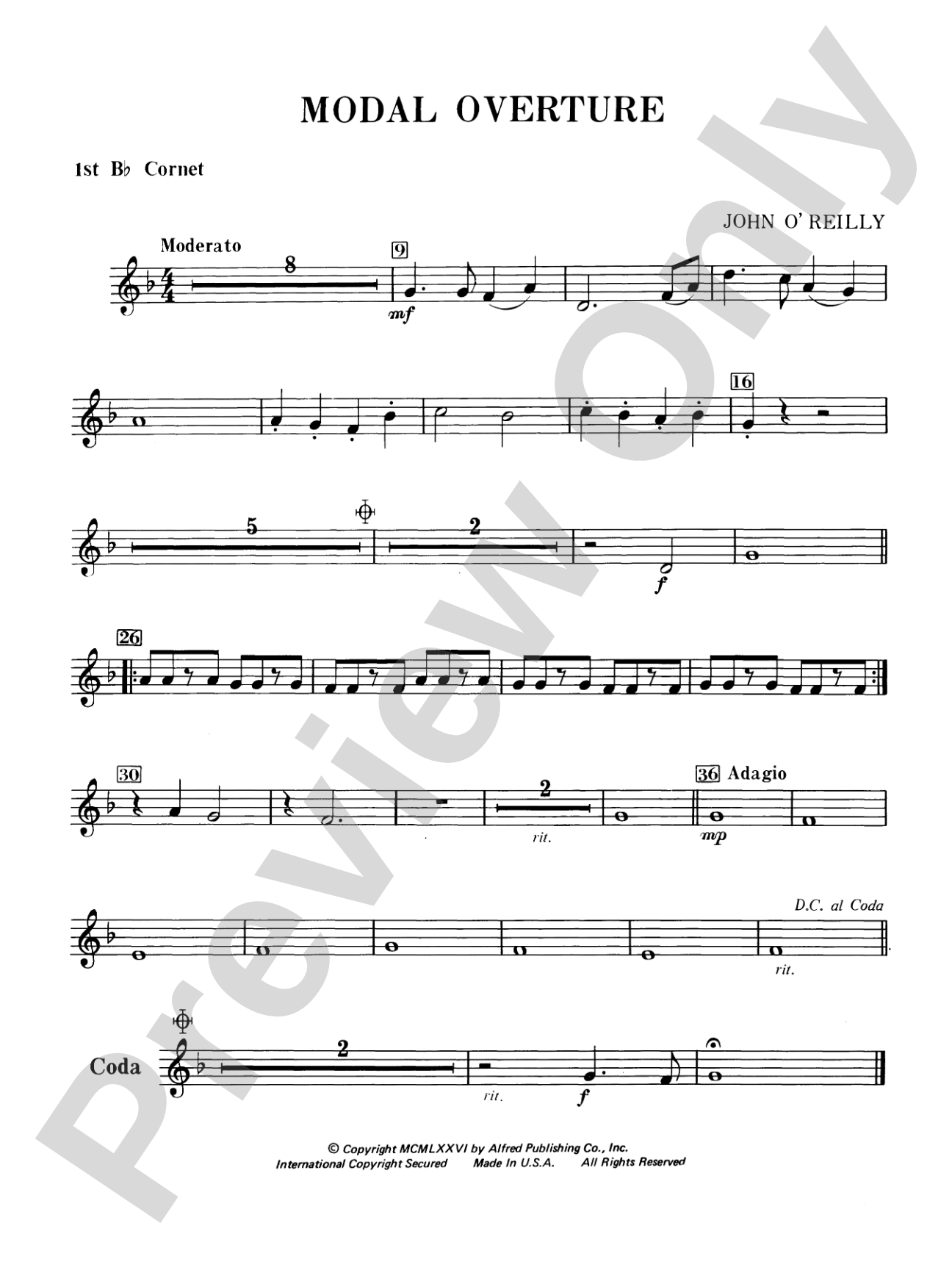 Modal Overture: 1st B-flat Cornet