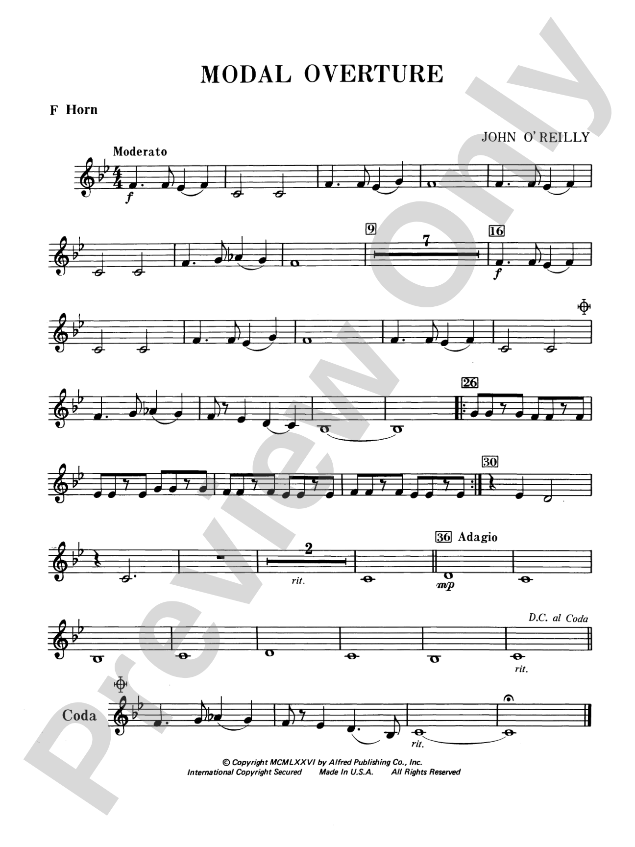 Modal Overture: 1st F Horn