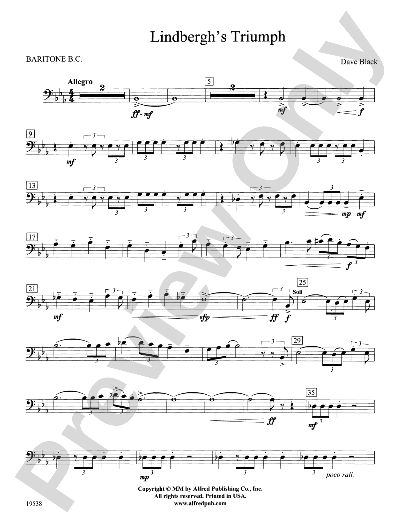 Lindbergh's Triumph: Baritone B.C.