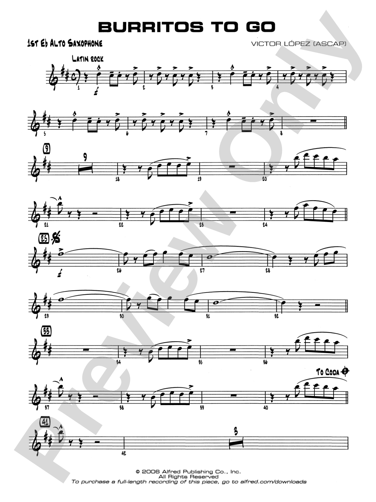 Burritos to Go: E-flat Alto Saxophone