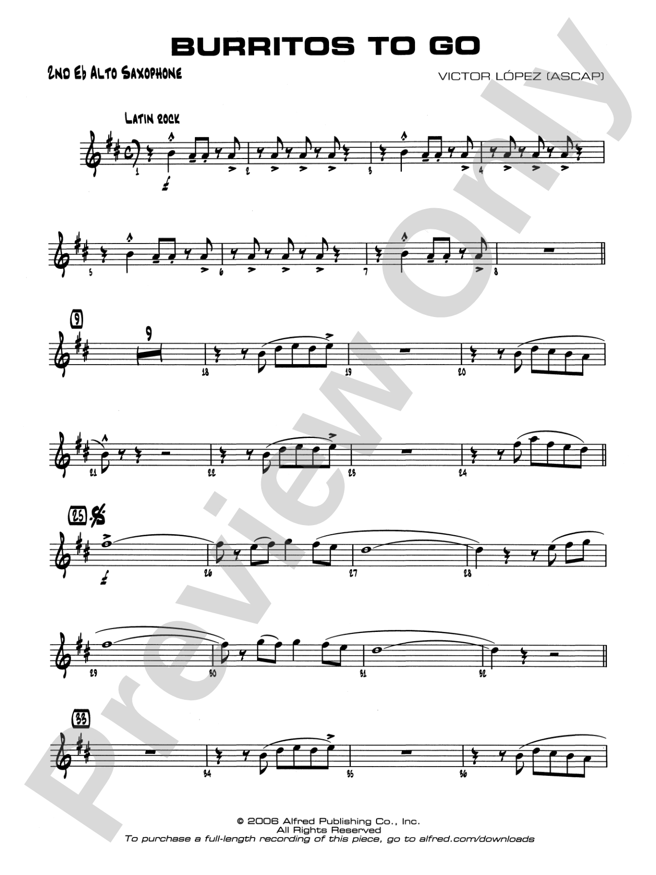Burritos to Go: 2nd E-flat Alto Saxophone