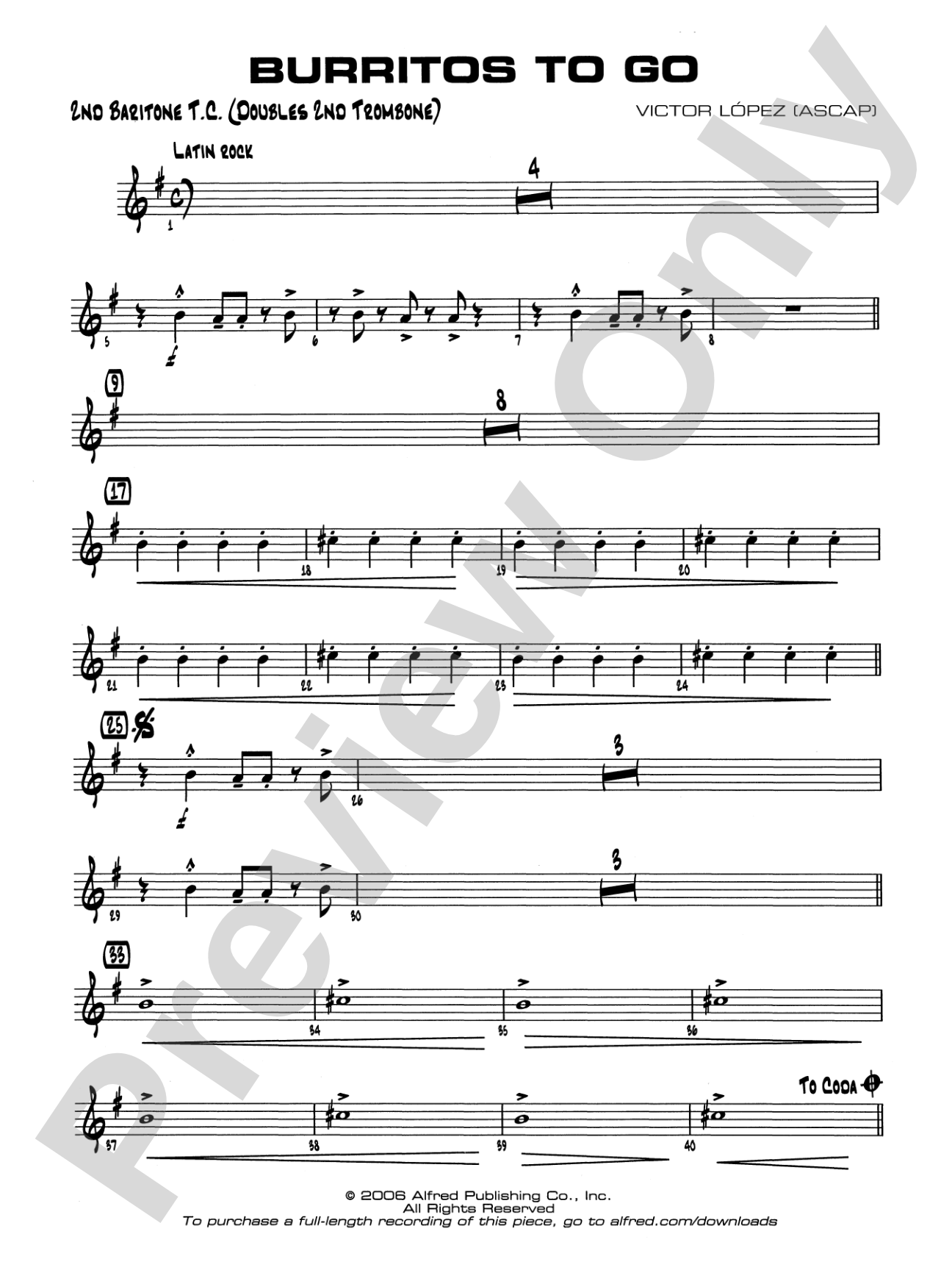 Burritos to Go: 2nd Baritone T.C.