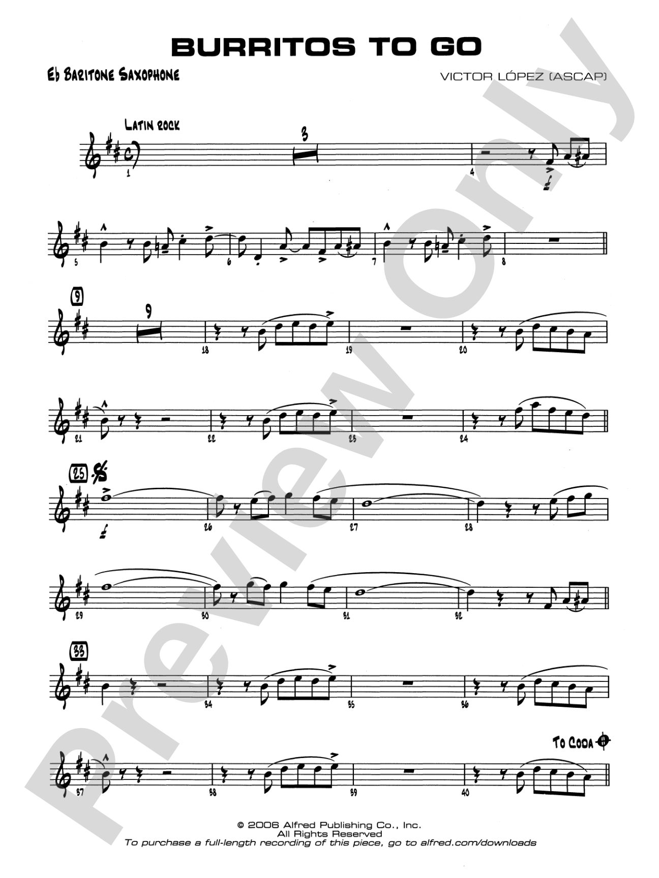 Burritos to Go: E-flat Baritone Saxophone