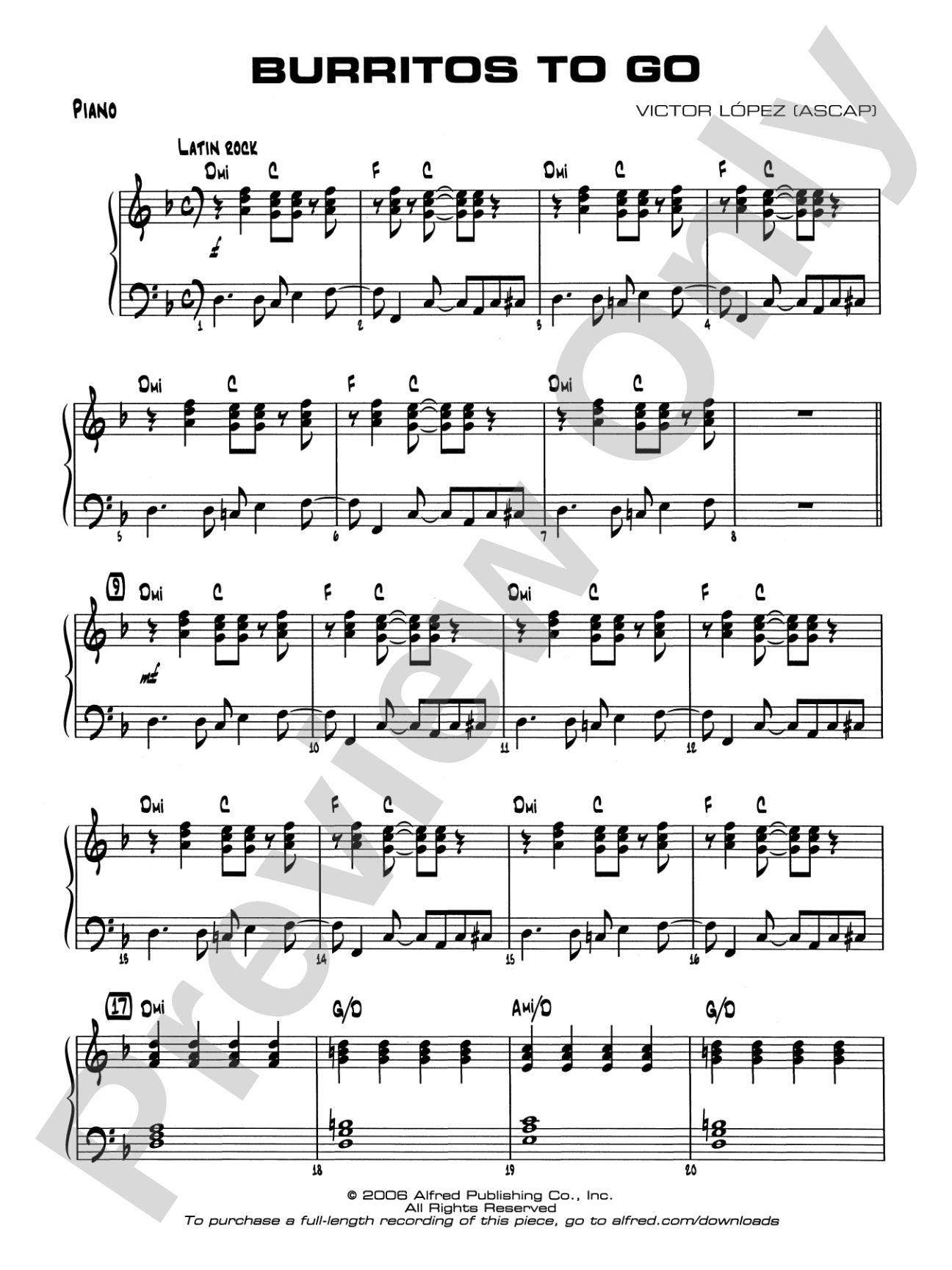 Burritos to Go: Piano Accompaniment