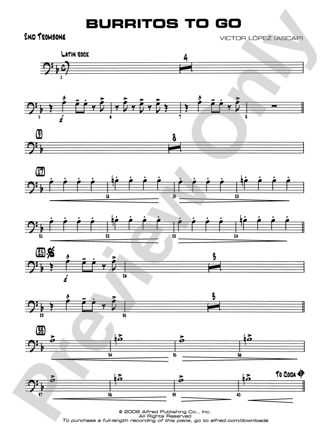 Burritos to Go: 2nd Trombone