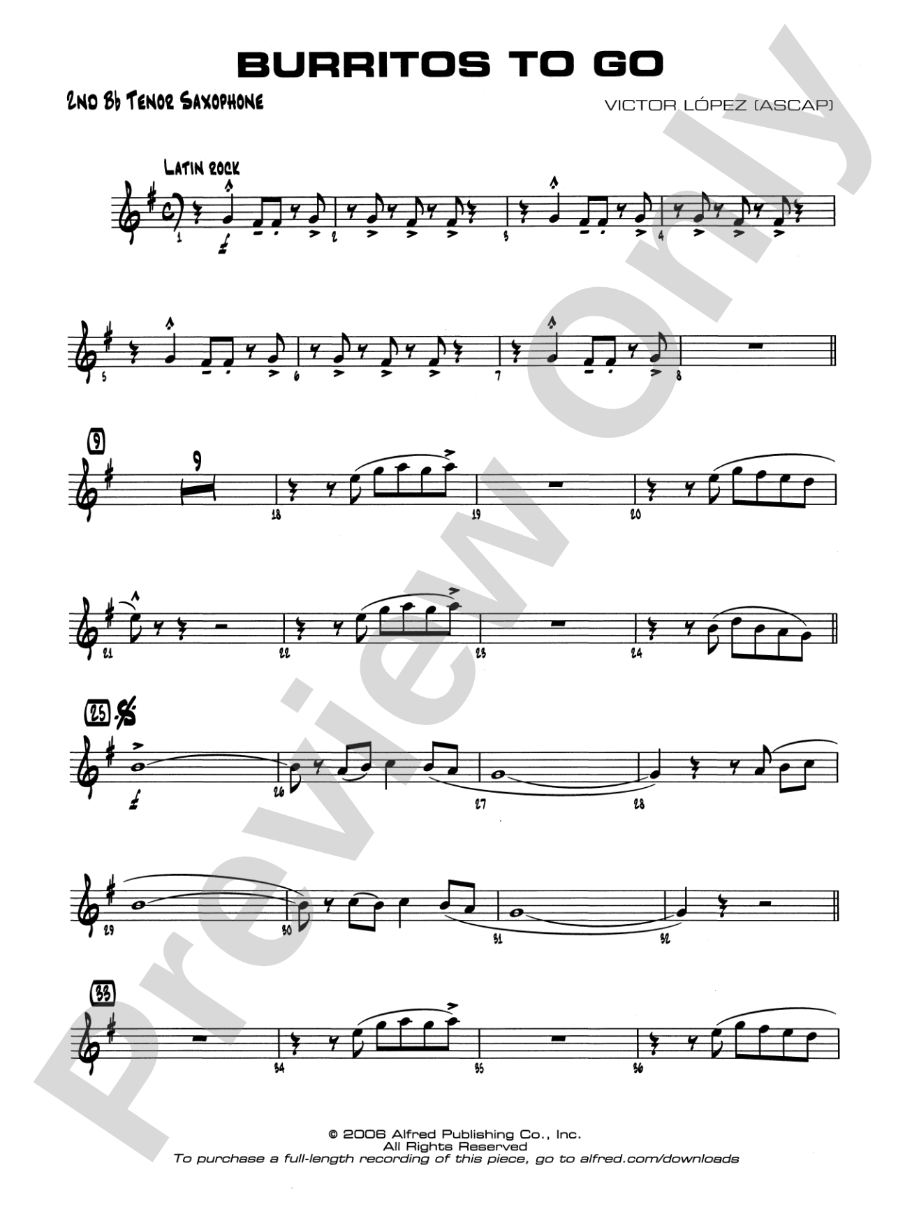 Burritos to Go: 2nd B-flat Tenor Saxophone