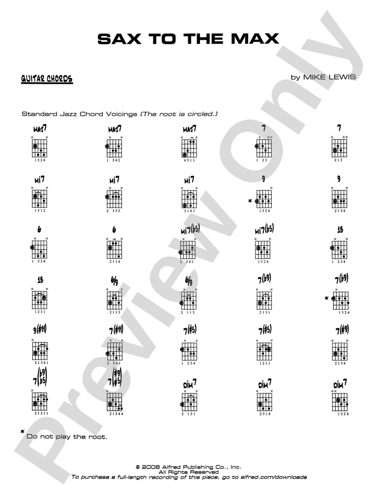 Sax to the Max: Guitar Chords