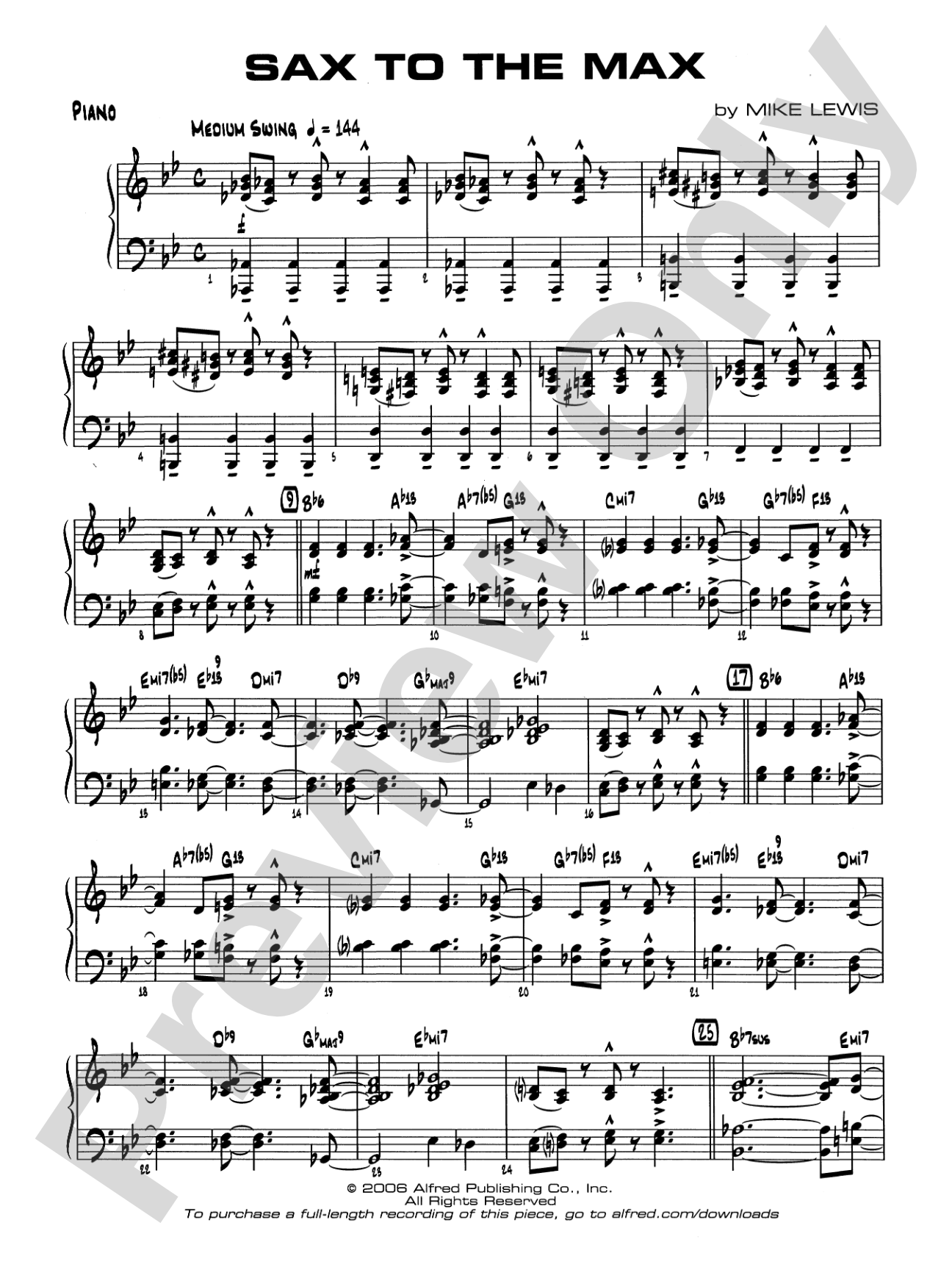 Sax to the Max: Piano Accompaniment