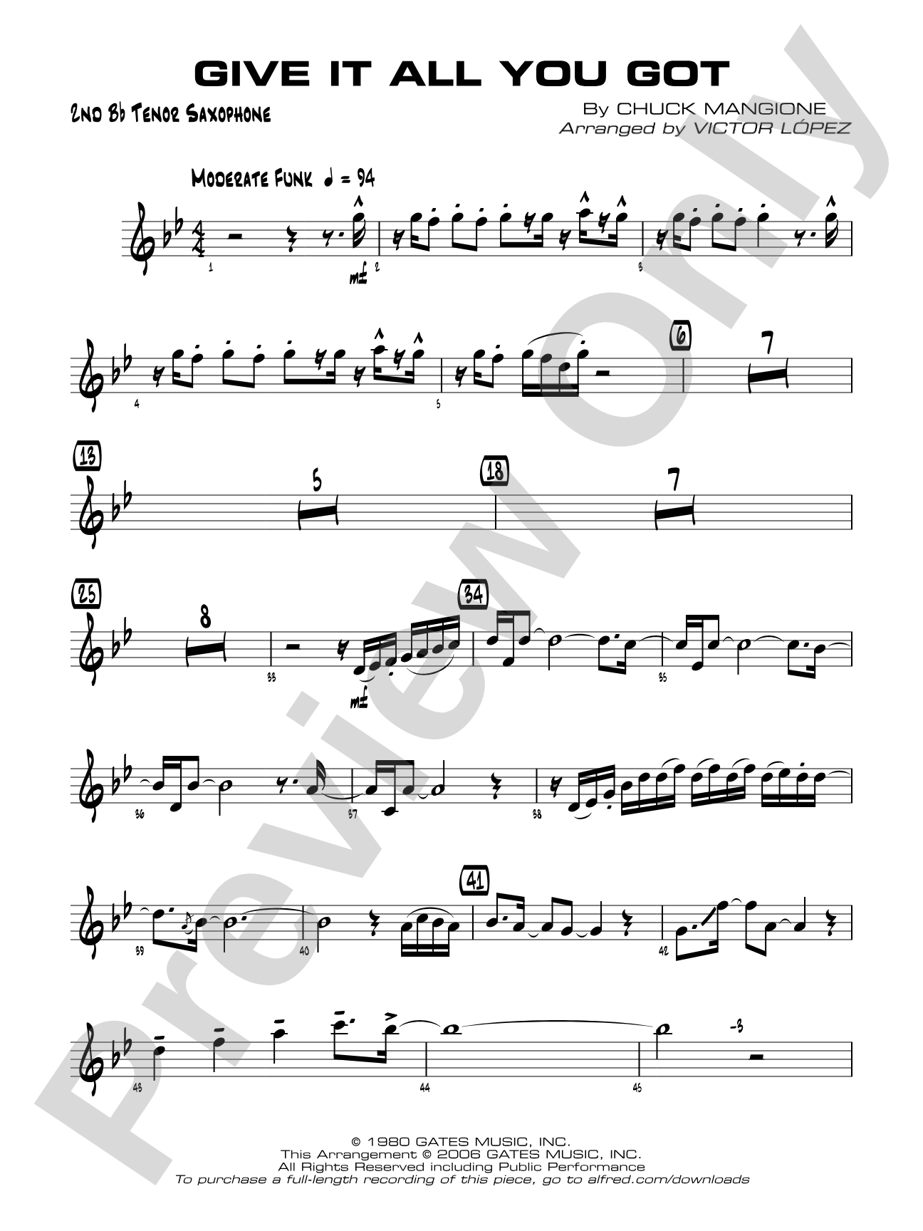 Give It All You Got: 2nd B-flat Tenor Saxophone