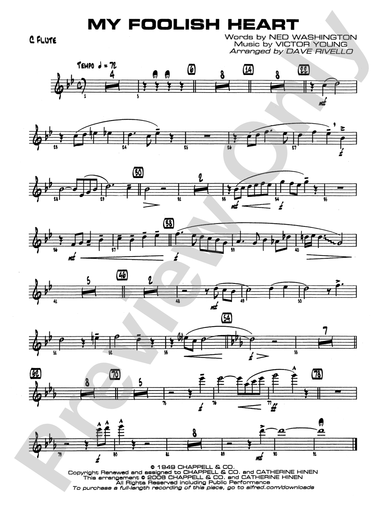 My Foolish Heart: Flute