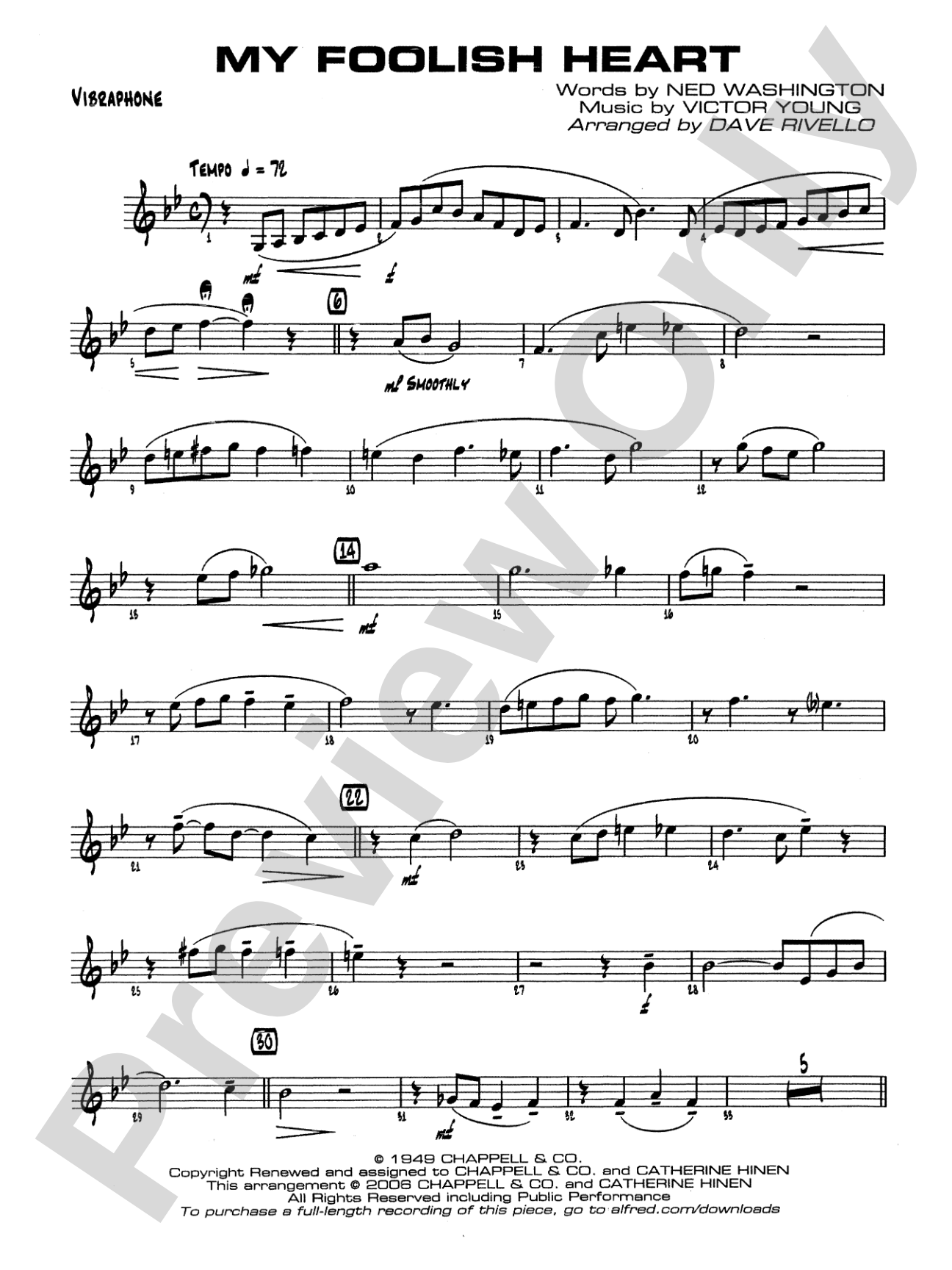 My Foolish Heart: Vibraphone