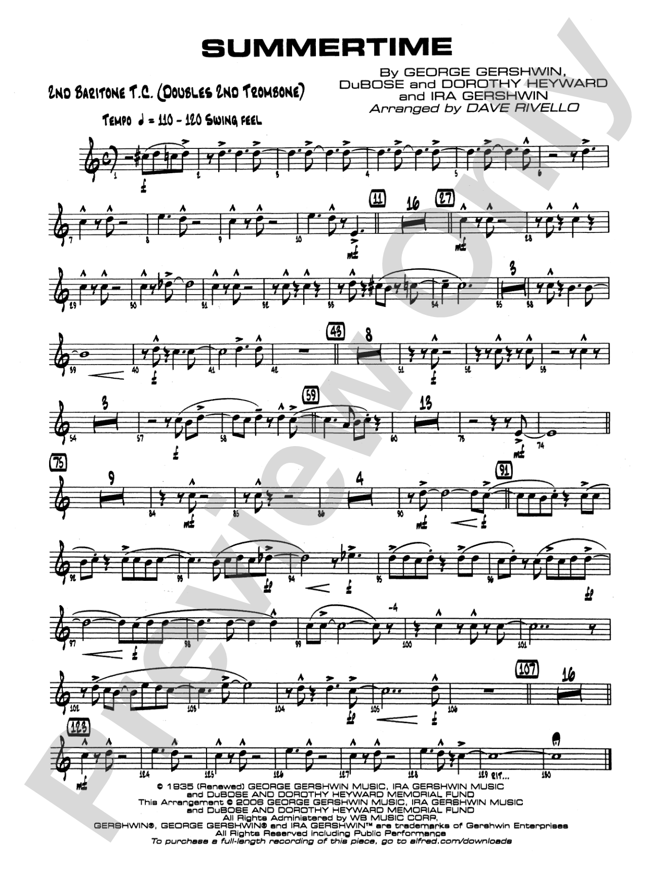 Summertime: 2nd Baritone T.C.