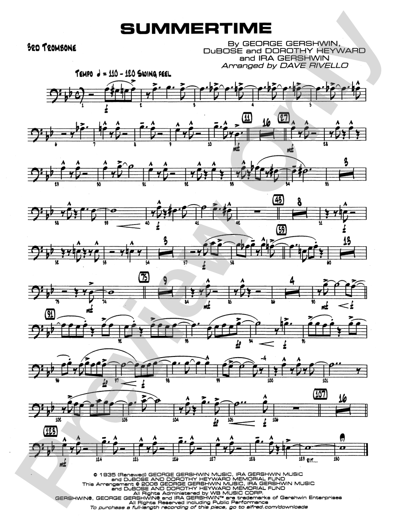 Summertime: 3rd Trombone