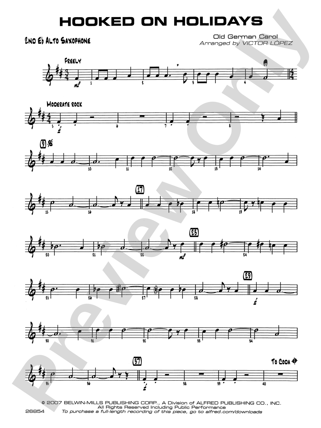 Hooked on Holidays: 2nd E-flat Alto Saxophone