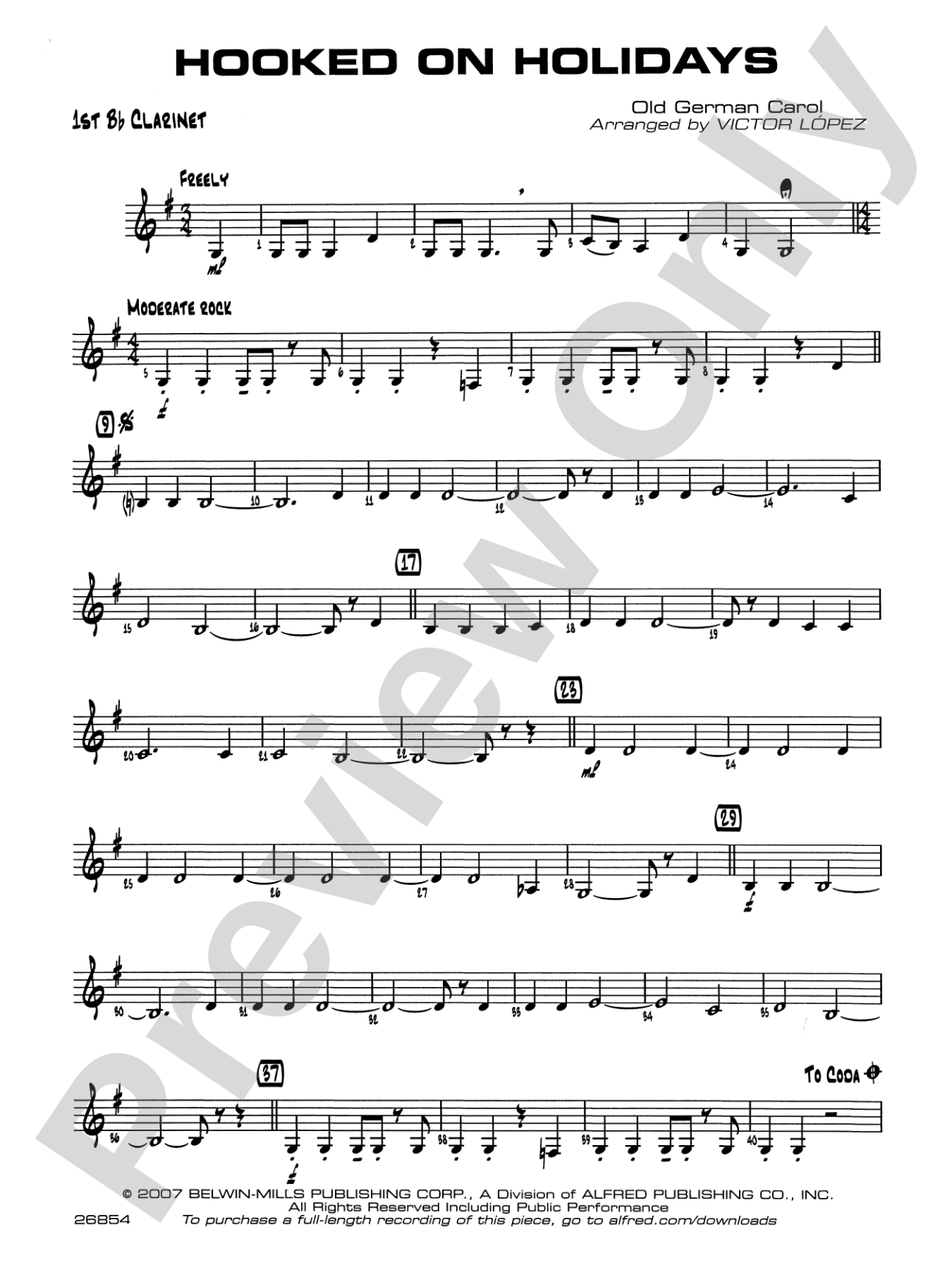 Hooked on Holidays: 1st B-flat Clarinet