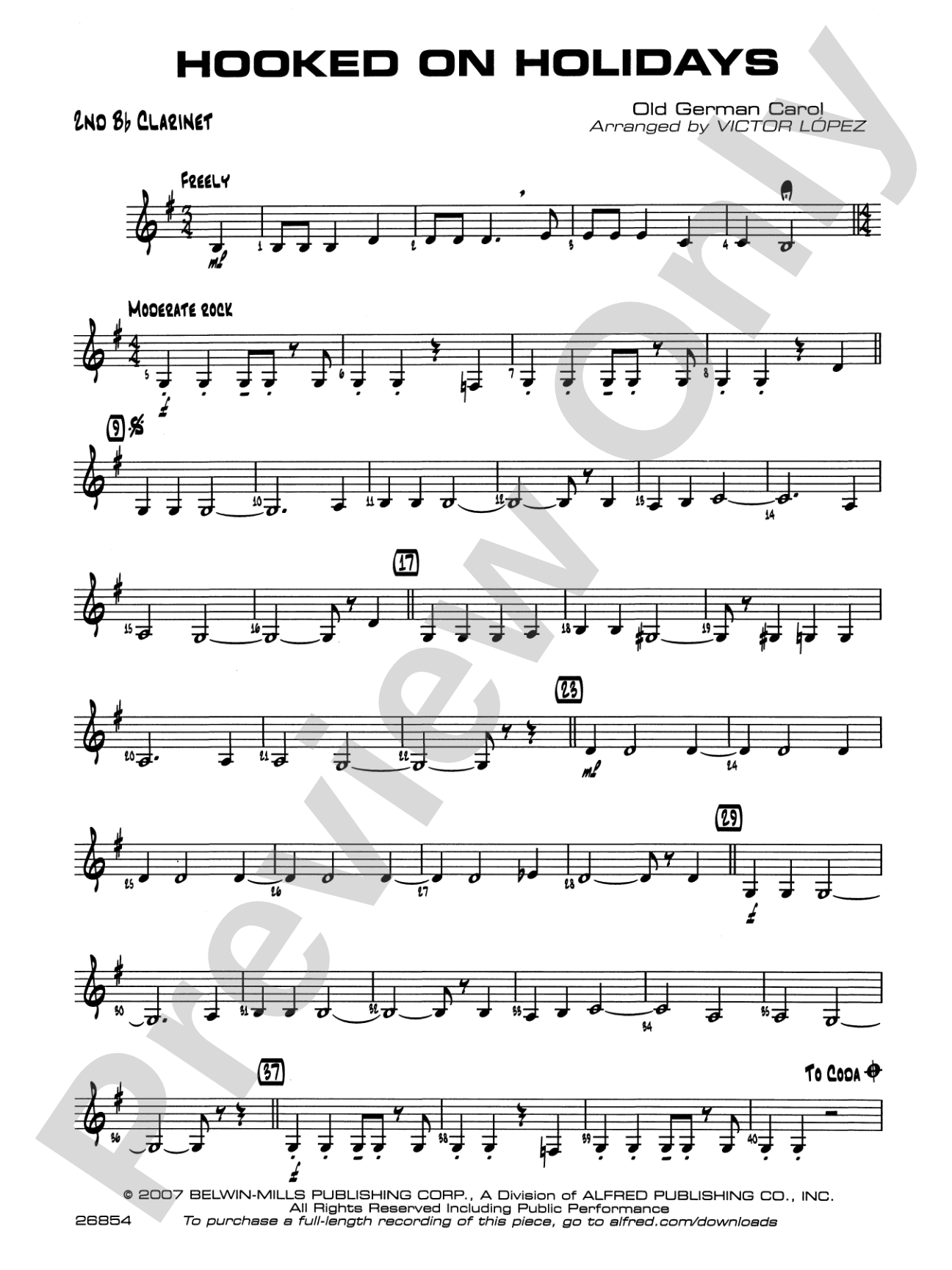 Hooked on Holidays: 2nd B-flat Clarinet
