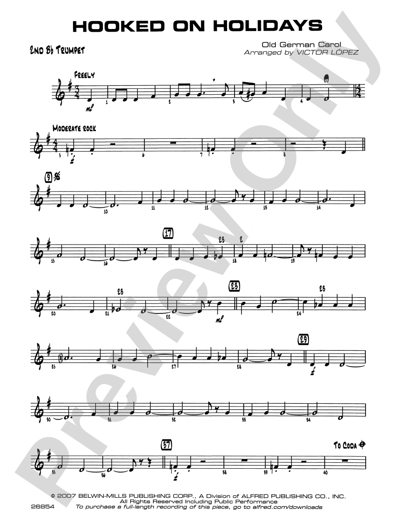 Hooked on Holidays: 2nd B-flat Trumpet