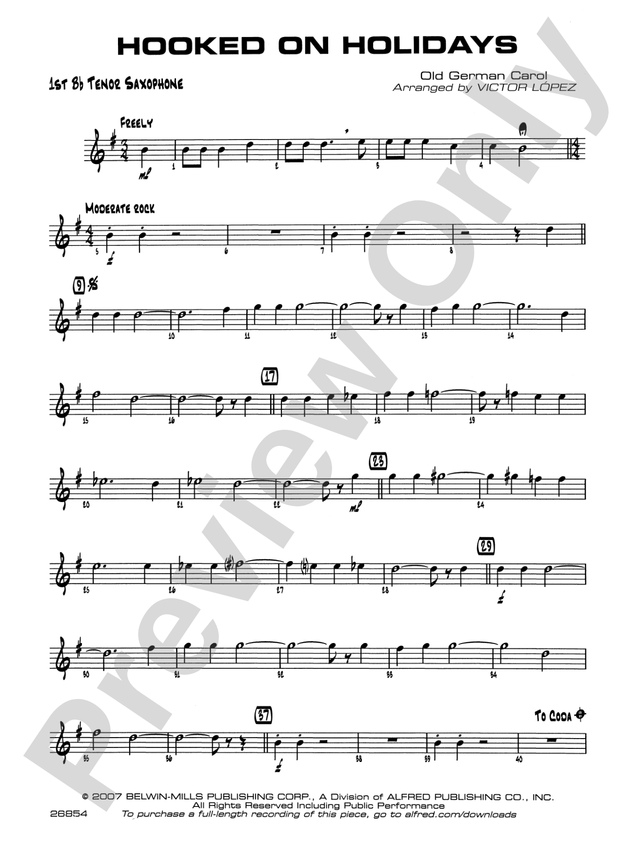 Hooked on Holidays: B-flat Tenor Saxophone