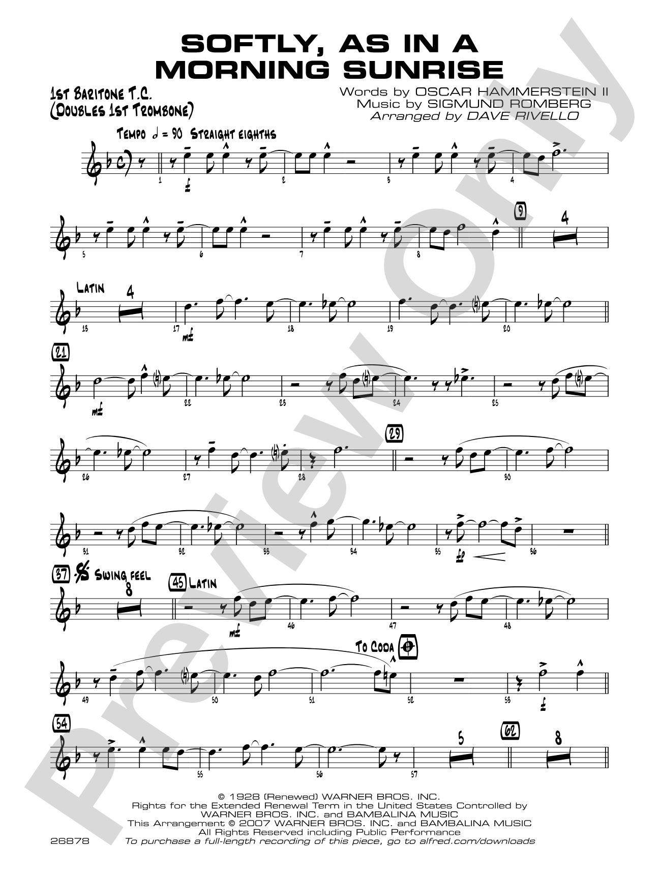 Softly, As in a Morning Sunrise: Baritone T.C.