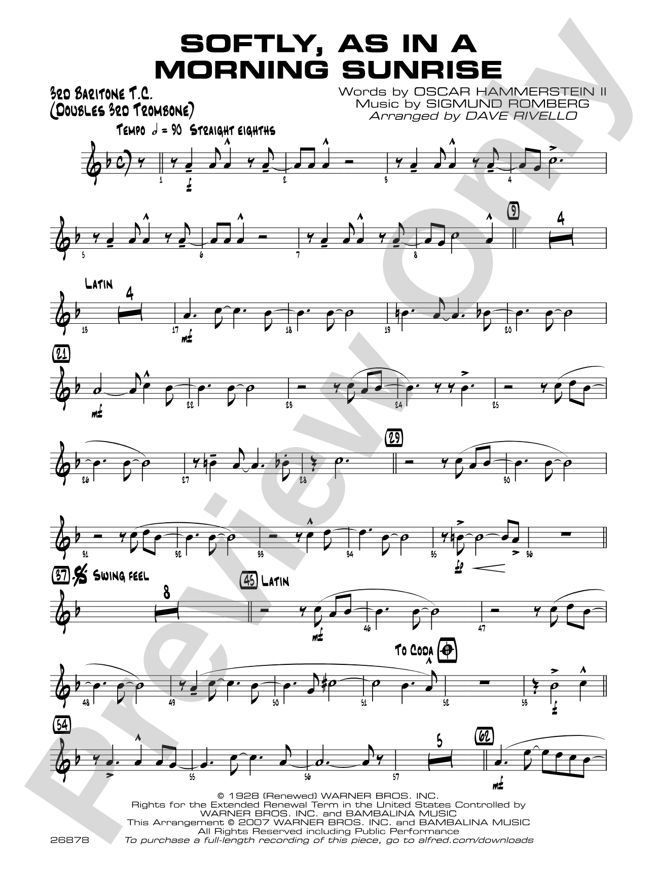 Softly, As in a Morning Sunrise: 3rd Baritone T.C.
