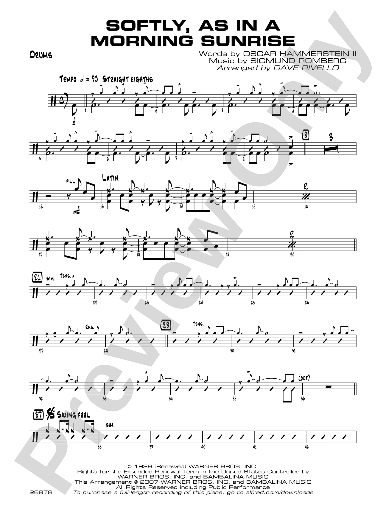 Softly, As in a Morning Sunrise: Drums