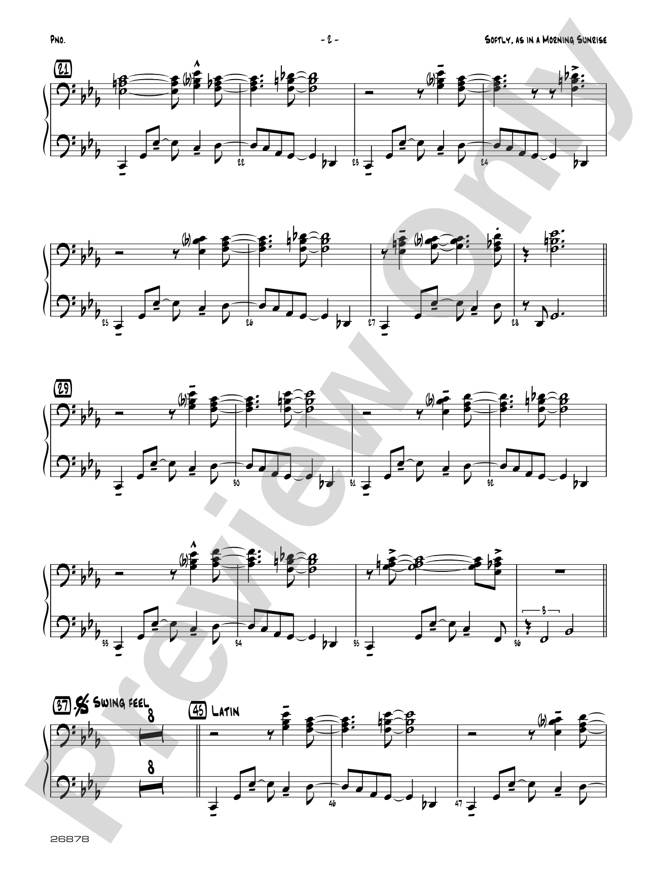 Softly, As in a Morning Sunrise: Piano Accompaniment