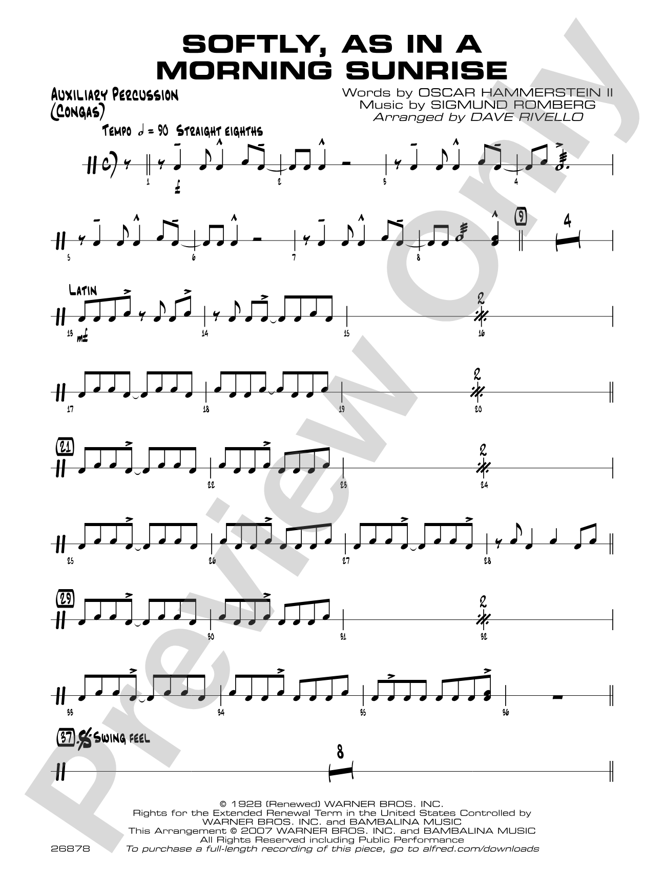Softly, As in a Morning Sunrise: 1st Percussion