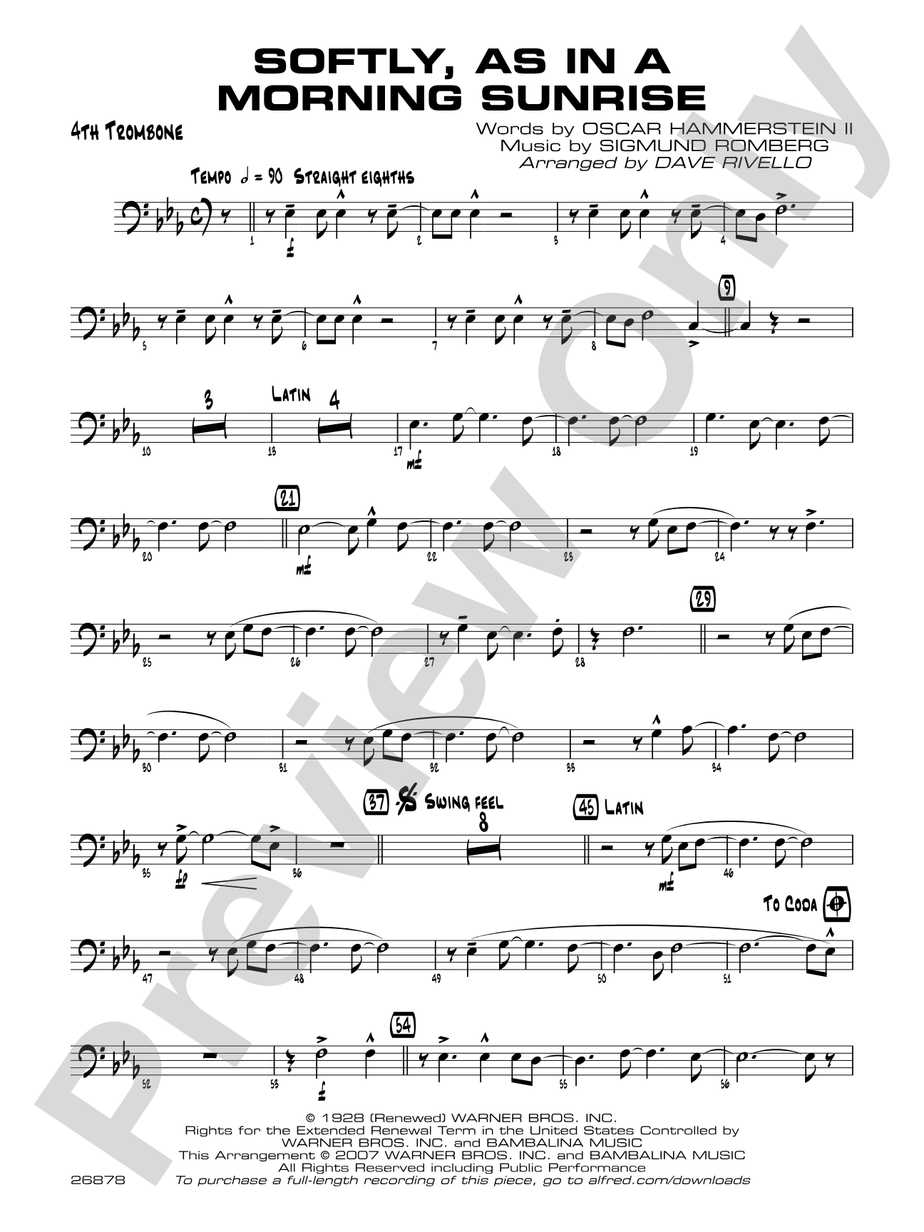 Softly, As in a Morning Sunrise: 4th Trombone