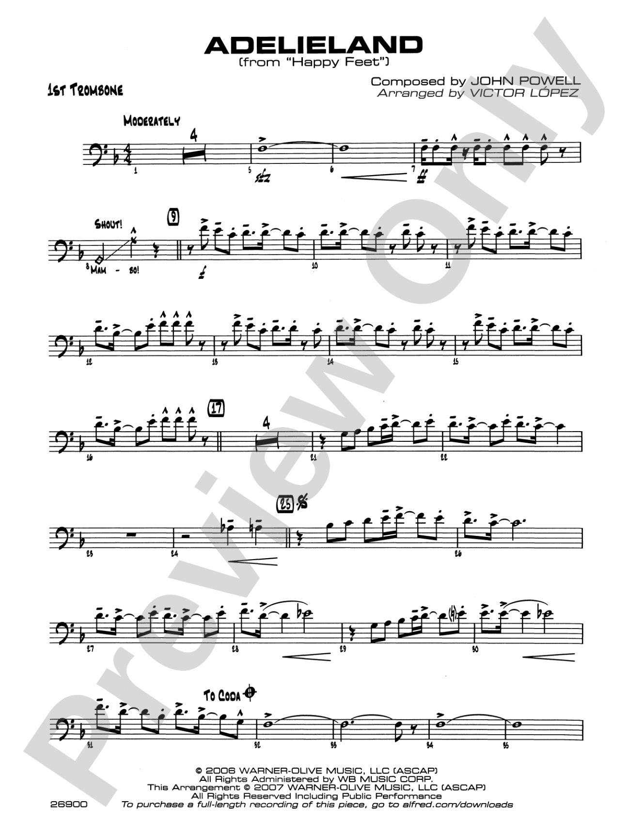 Adelieland (from Happy Feet): 1st Trombone