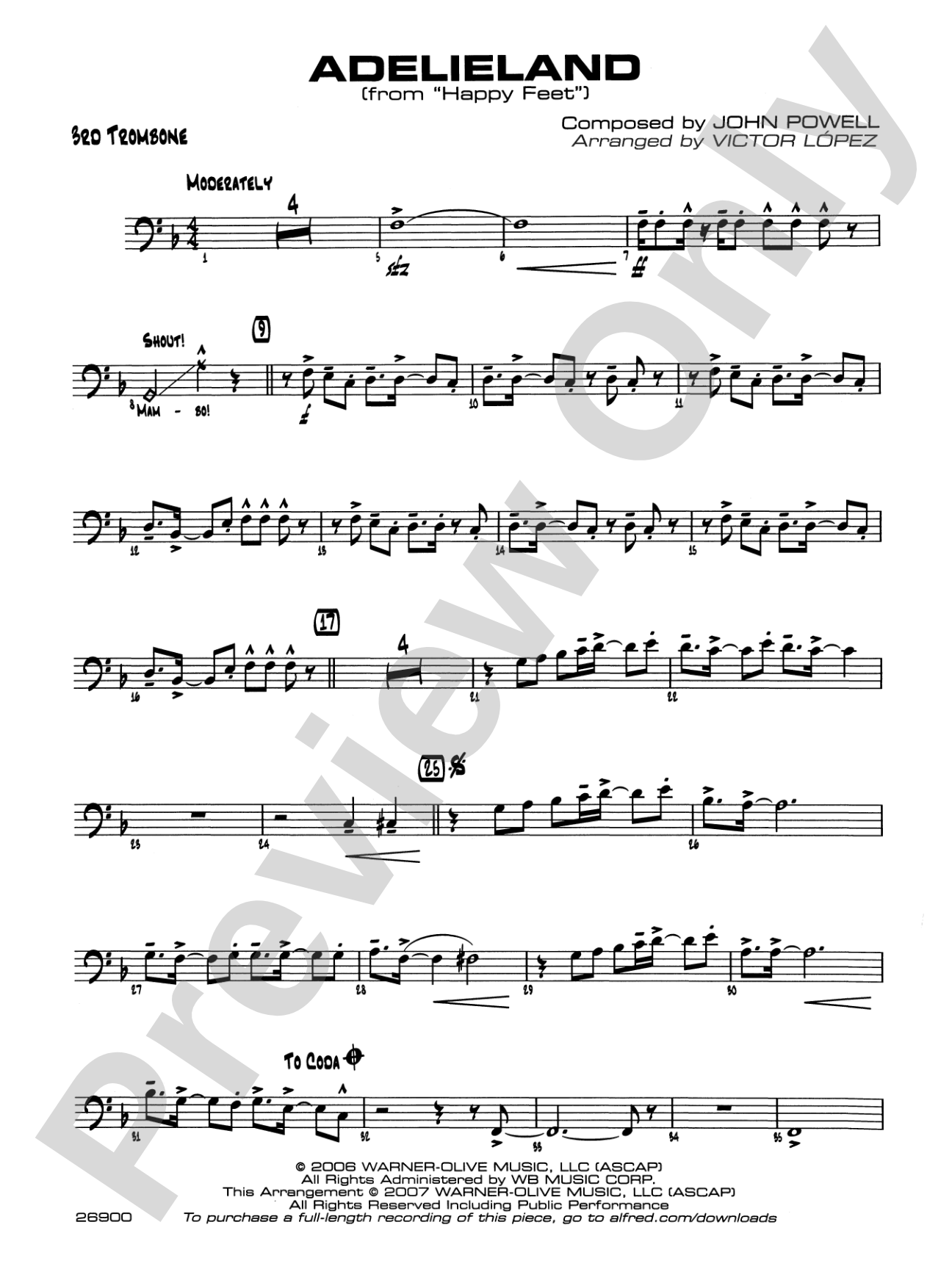 Adelieland (from Happy Feet): 3rd Trombone