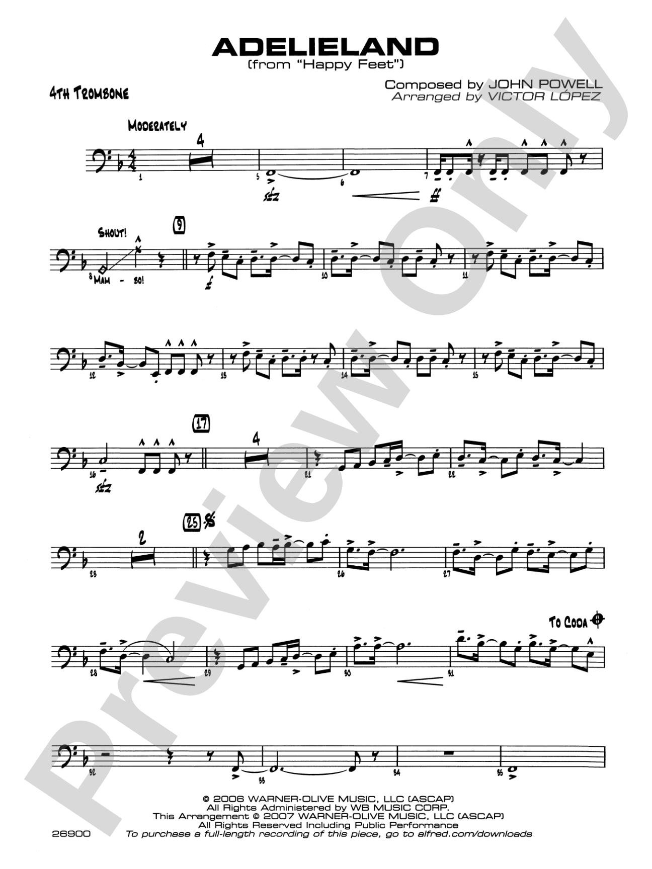 Adelieland (from Happy Feet): 4th Trombone