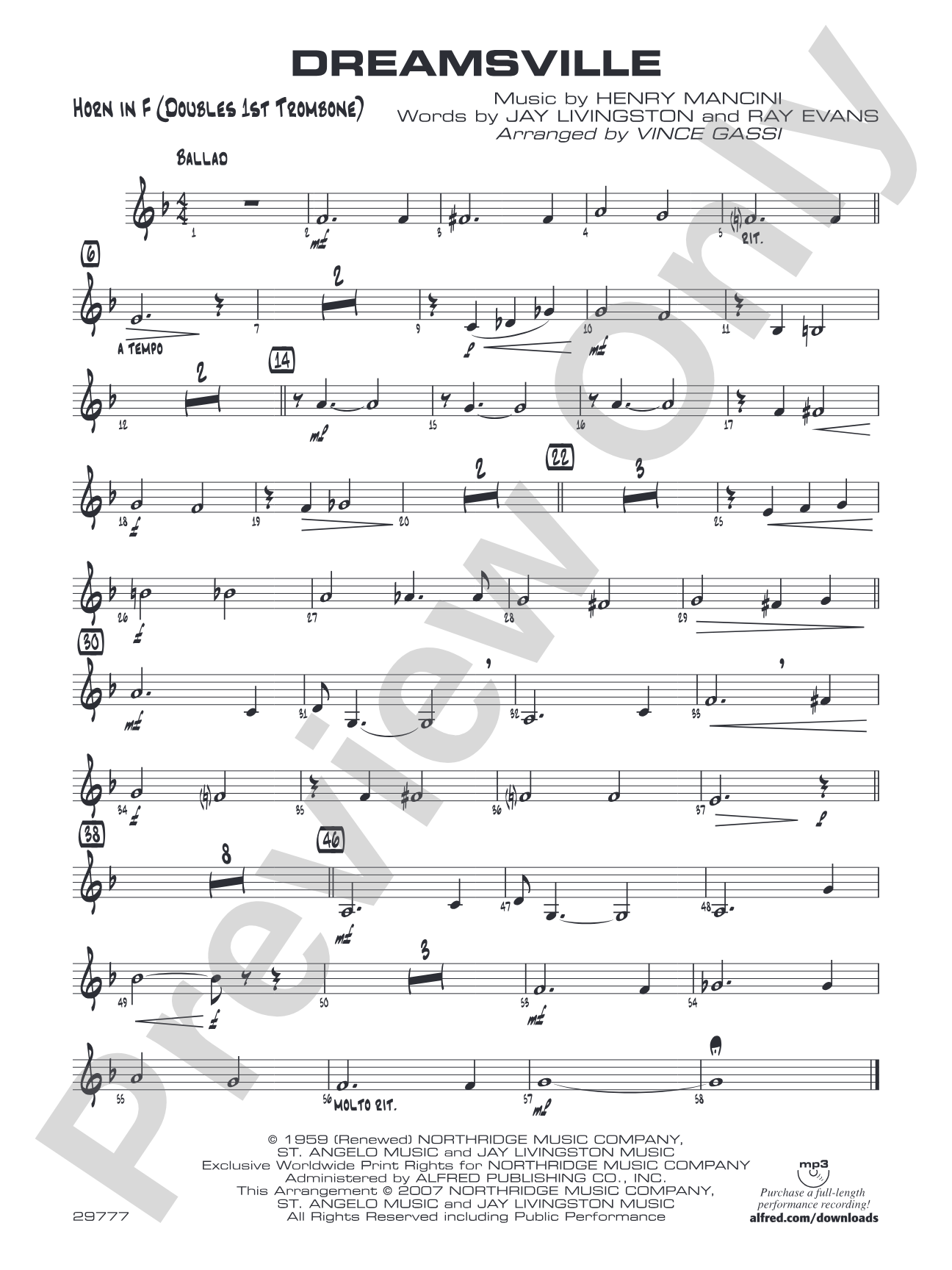 Dreamsville: 1st F Horn