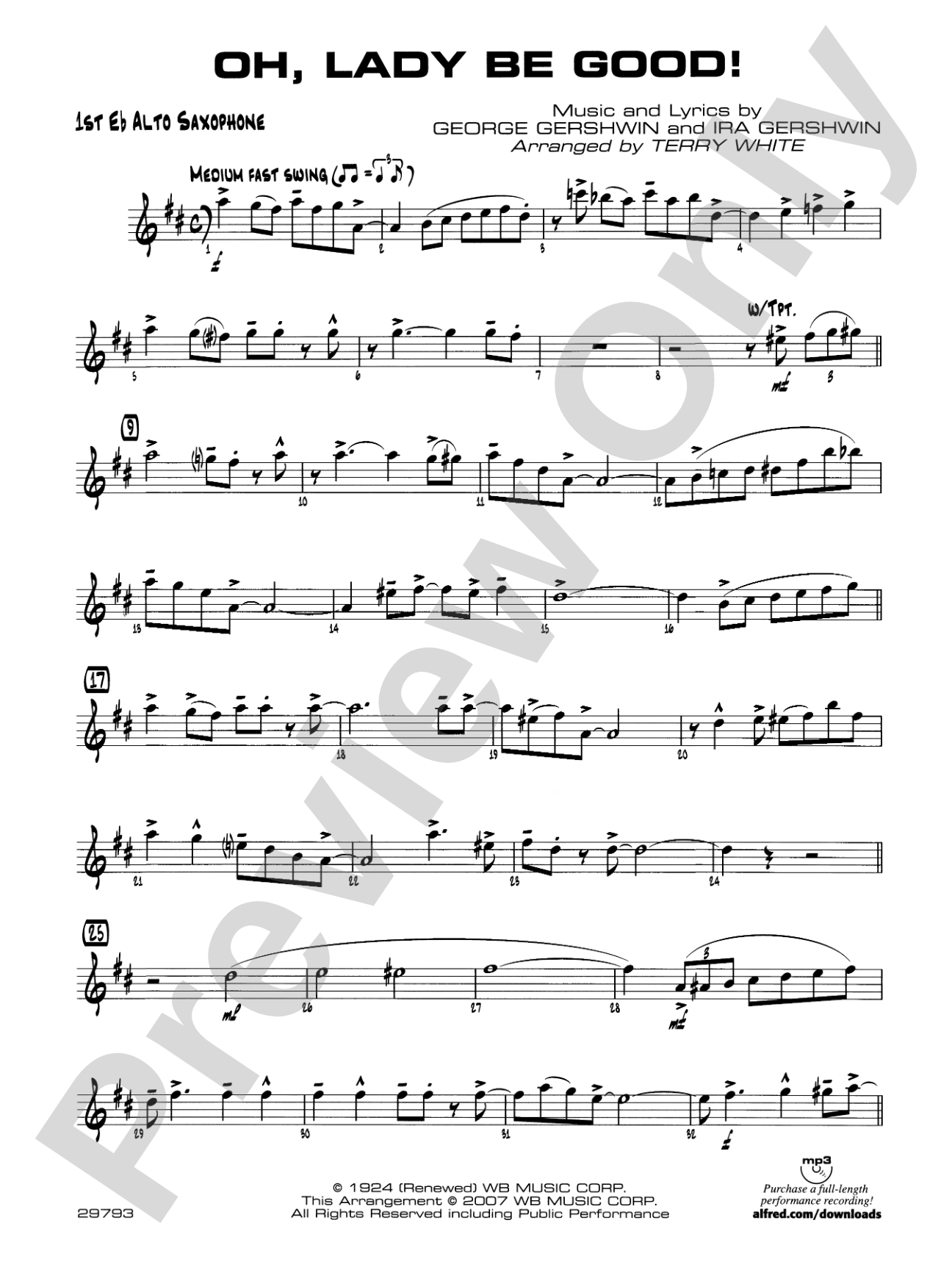 Oh, Lady Be Good!: E-flat Alto Saxophone