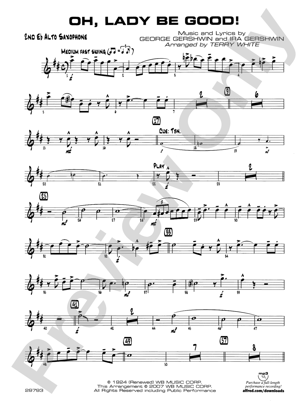 Oh, Lady Be Good!: 2nd E-flat Alto Saxophone