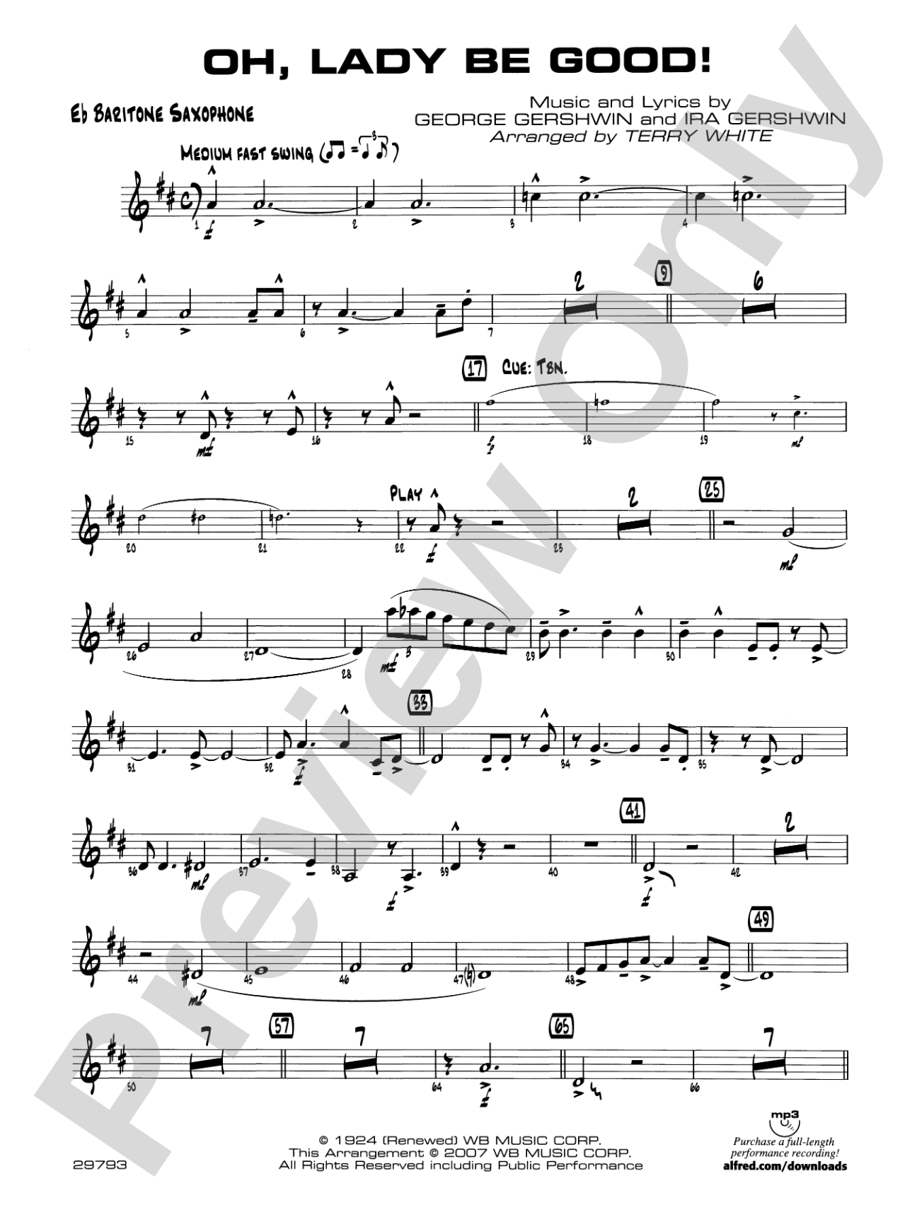 Oh, Lady Be Good!: E-flat Baritone Saxophone