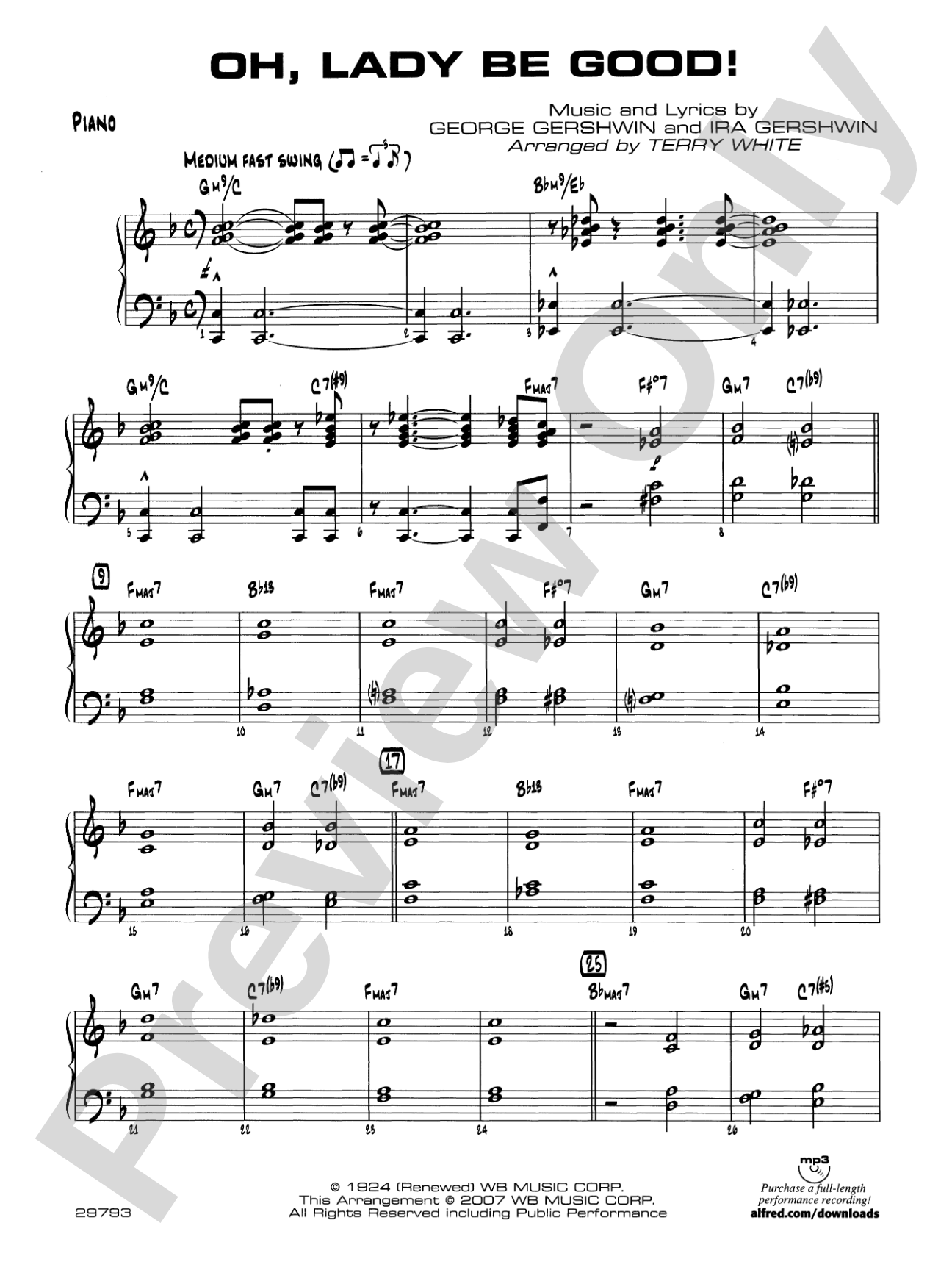 Oh, Lady Be Good!: Piano Accompaniment