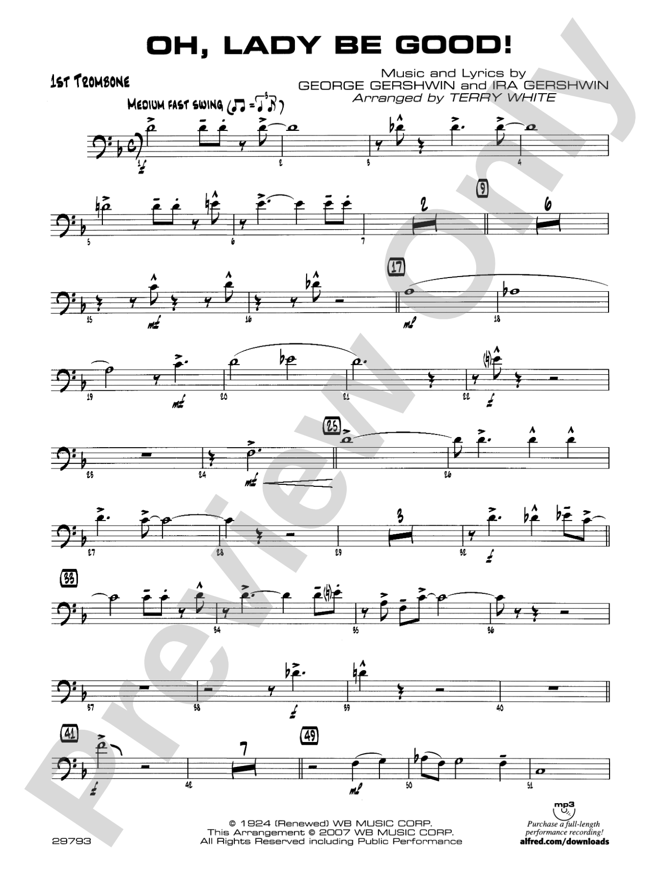 Oh, Lady Be Good!: 1st Trombone