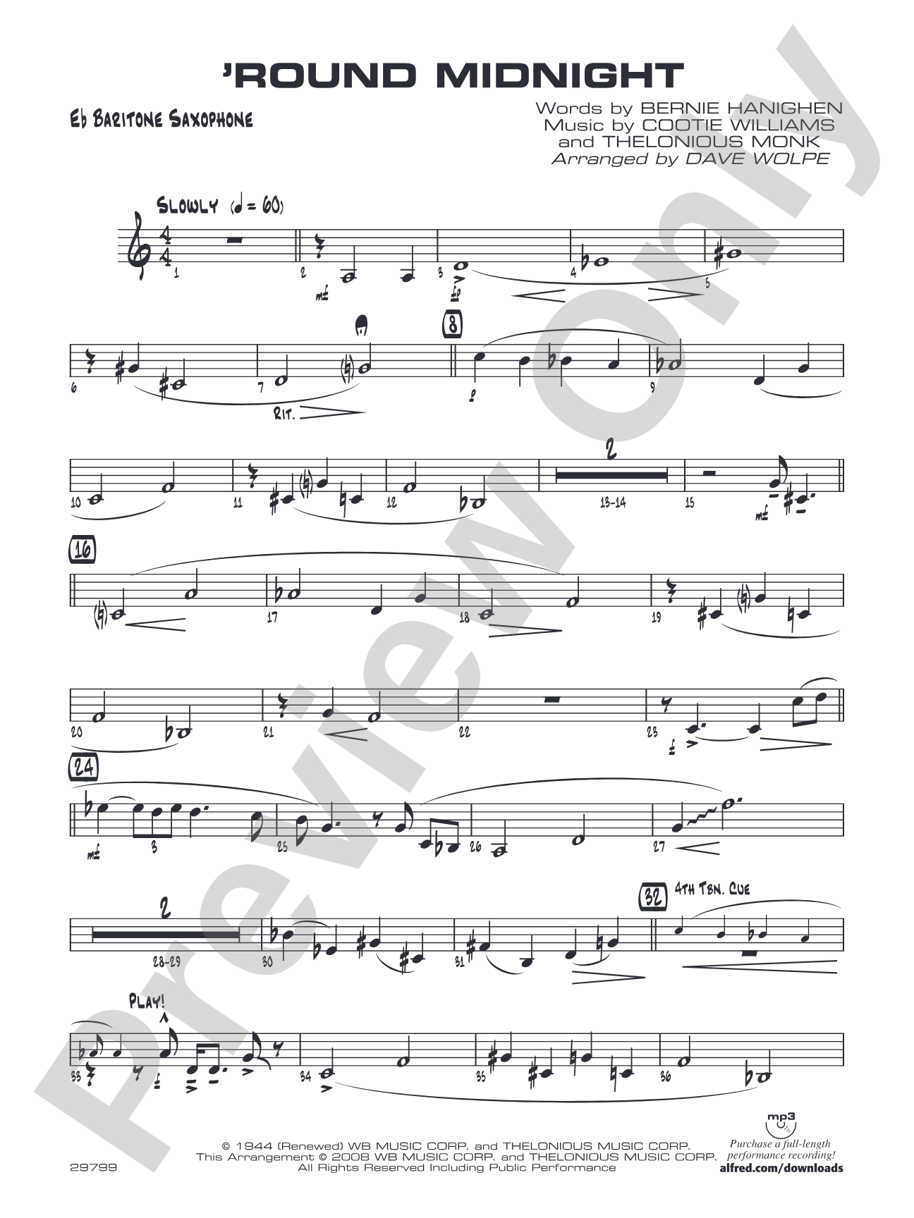 'Round Midnight: E-flat Baritone Saxophone