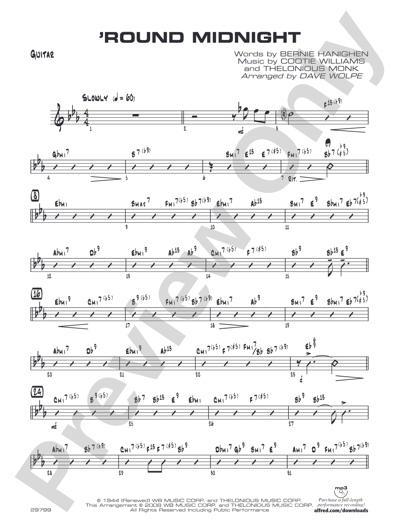 'Round Midnight: Guitar