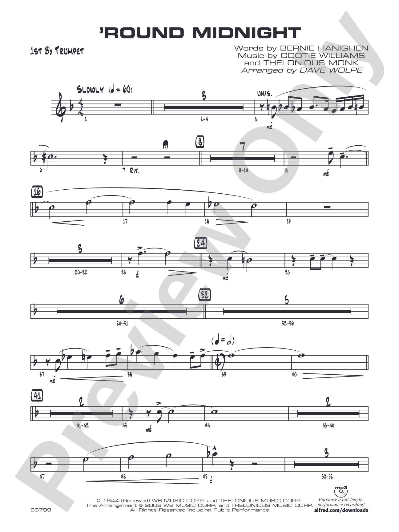 'Round Midnight: 1st B-flat Trumpet