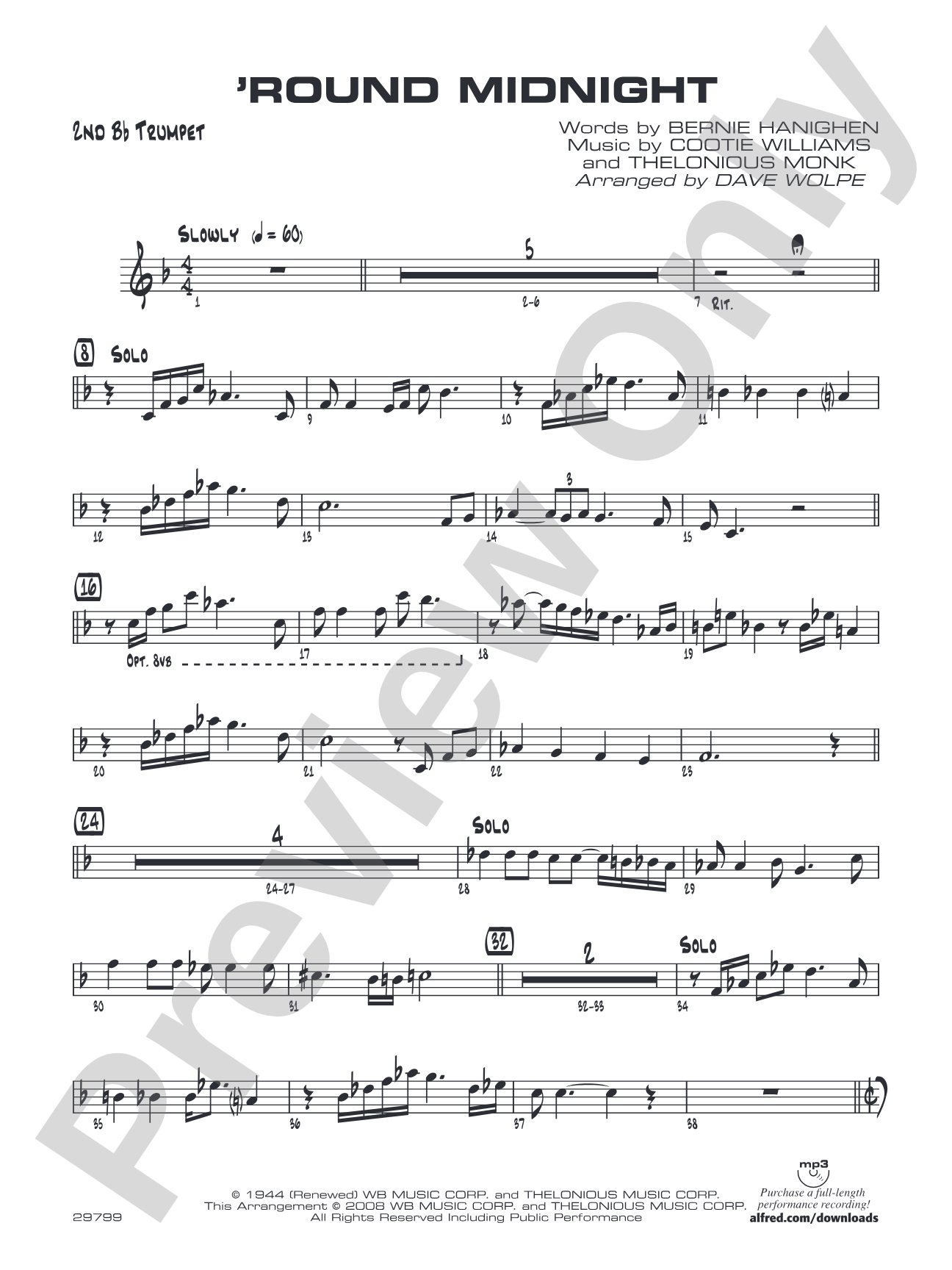 'Round Midnight: 2nd B-flat Trumpet