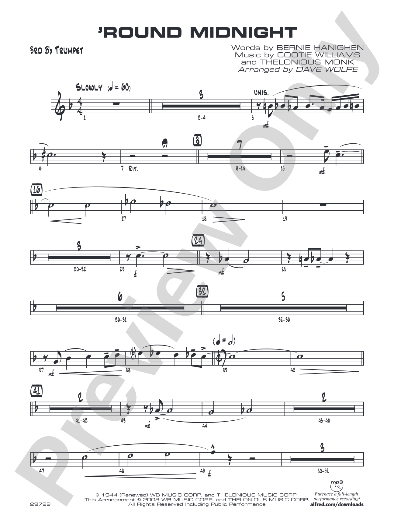 'Round Midnight: 3rd B-flat Trumpet