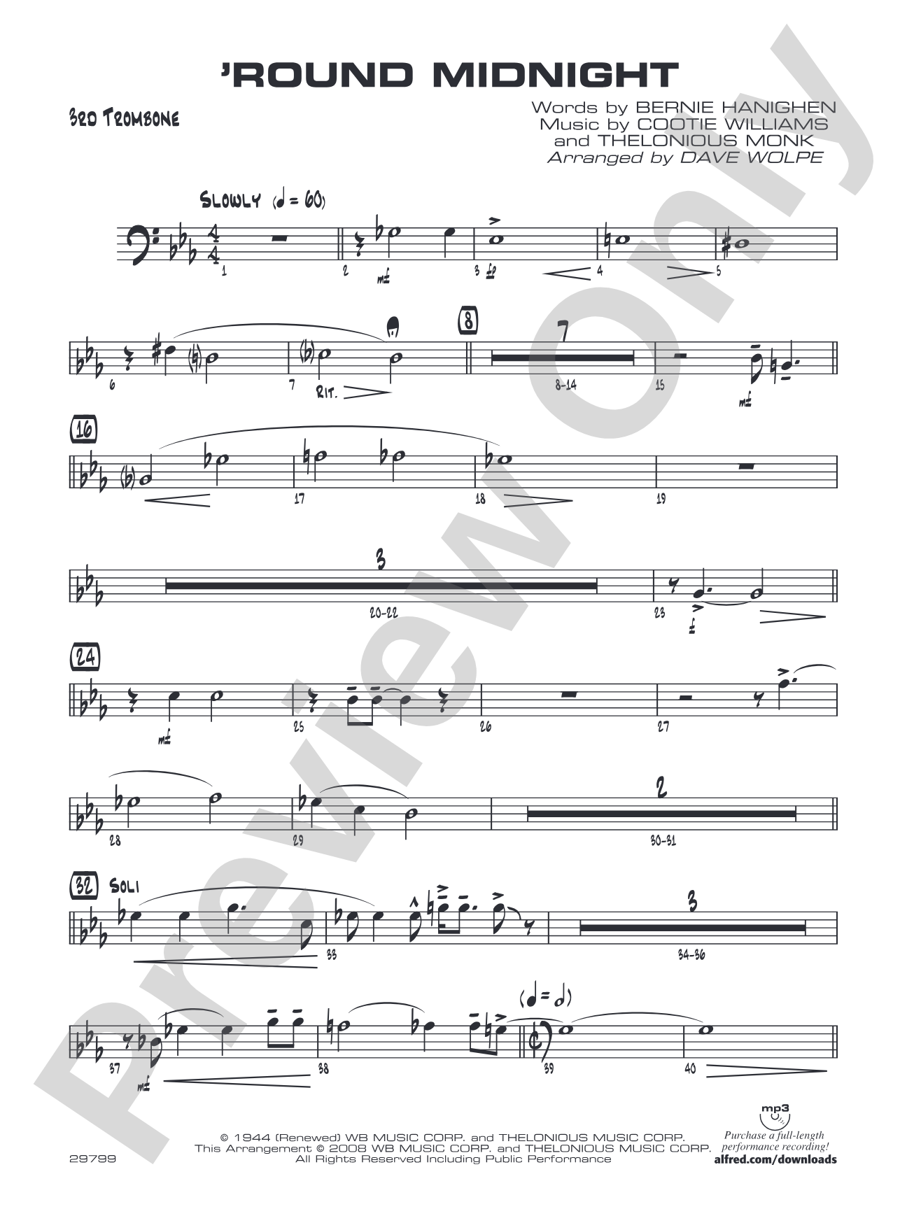 'Round Midnight: 3rd Trombone